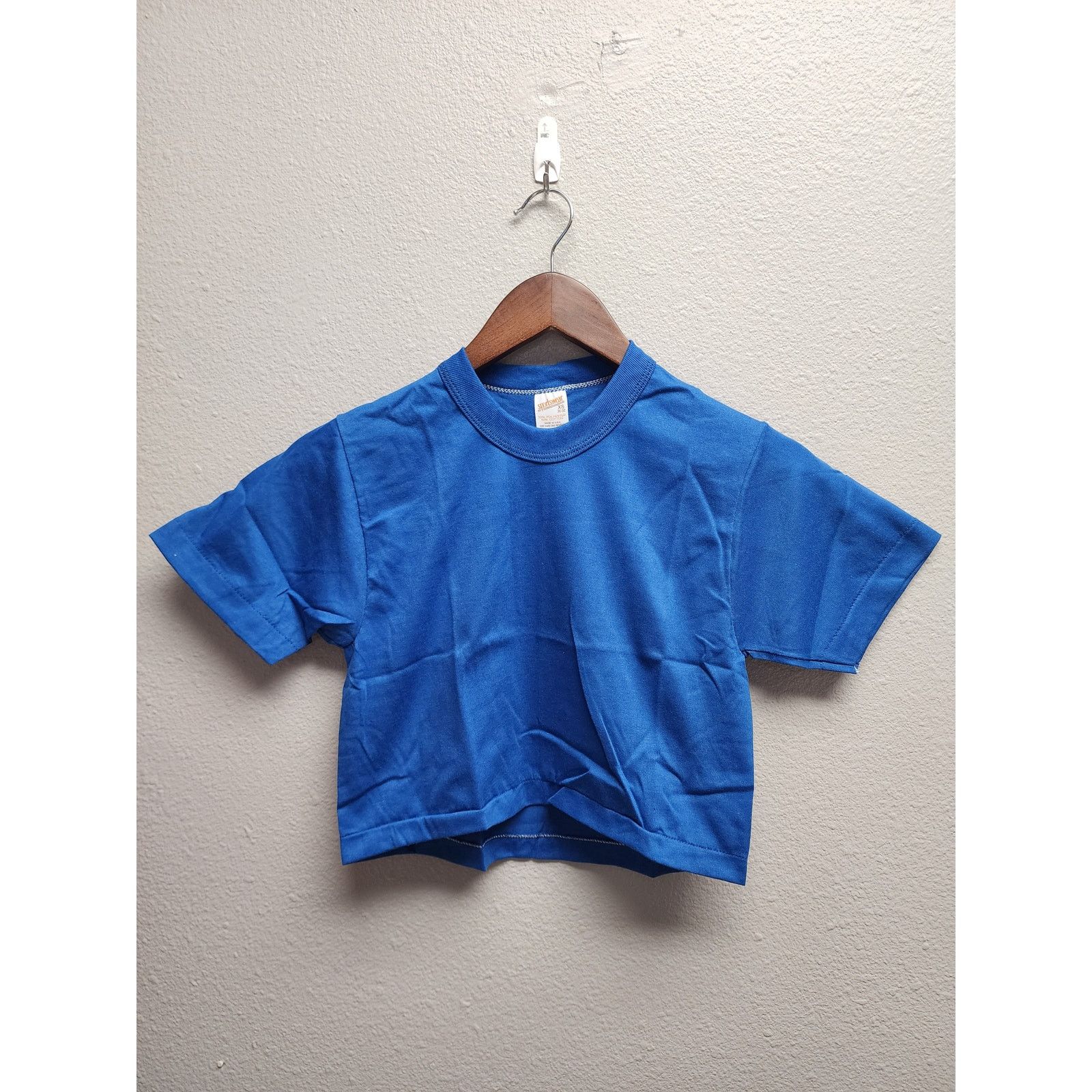 Other 80s Vintage Blue Cropped T-Shirt Sportswear Made in USA XS Size XS / US 0-2 / IT 36-38 - 1 Thumbnail