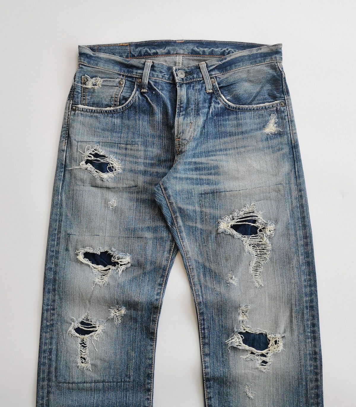 Edwin Vintage Edwin Extra Extreme Repaired Patchwork Denim Jeans Size US 32 / EU 48 - 1 Thumbnail