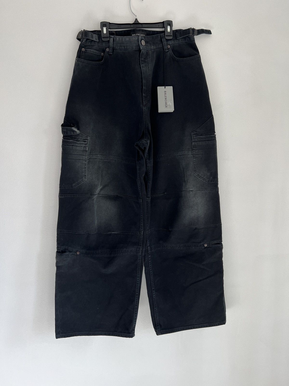 image of Balenciaga Vintage Black Baggy Carpenter Pants, Men's (Size 32)