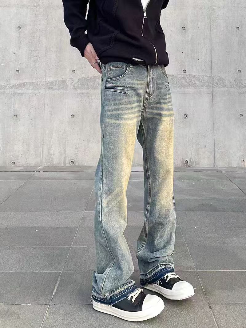 Japanese Brand × Jean Vintage wash baggy micro flare jeans Size US 30 / EU 46 - 1 Thumbnail
