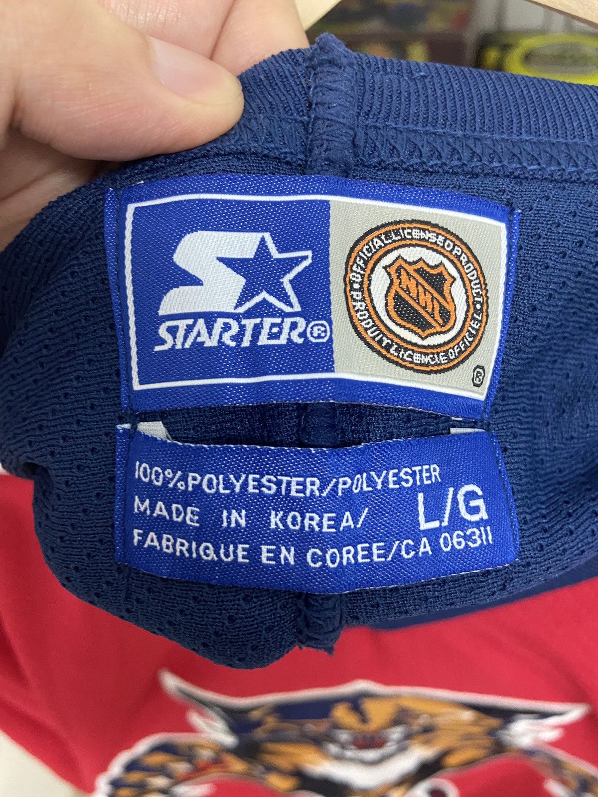 Starter 90s Red & Navy Starter NHL Florida Panthers Old Logo Jersey Size US L / EU 52-54 / 3 - 3 Thumbnail