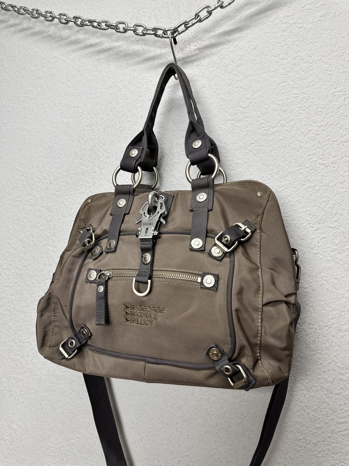Genuine Leather Japanese GGL bag vintage Avantgarde streetwear style Size ONE SIZE - 2 Thumbnail
