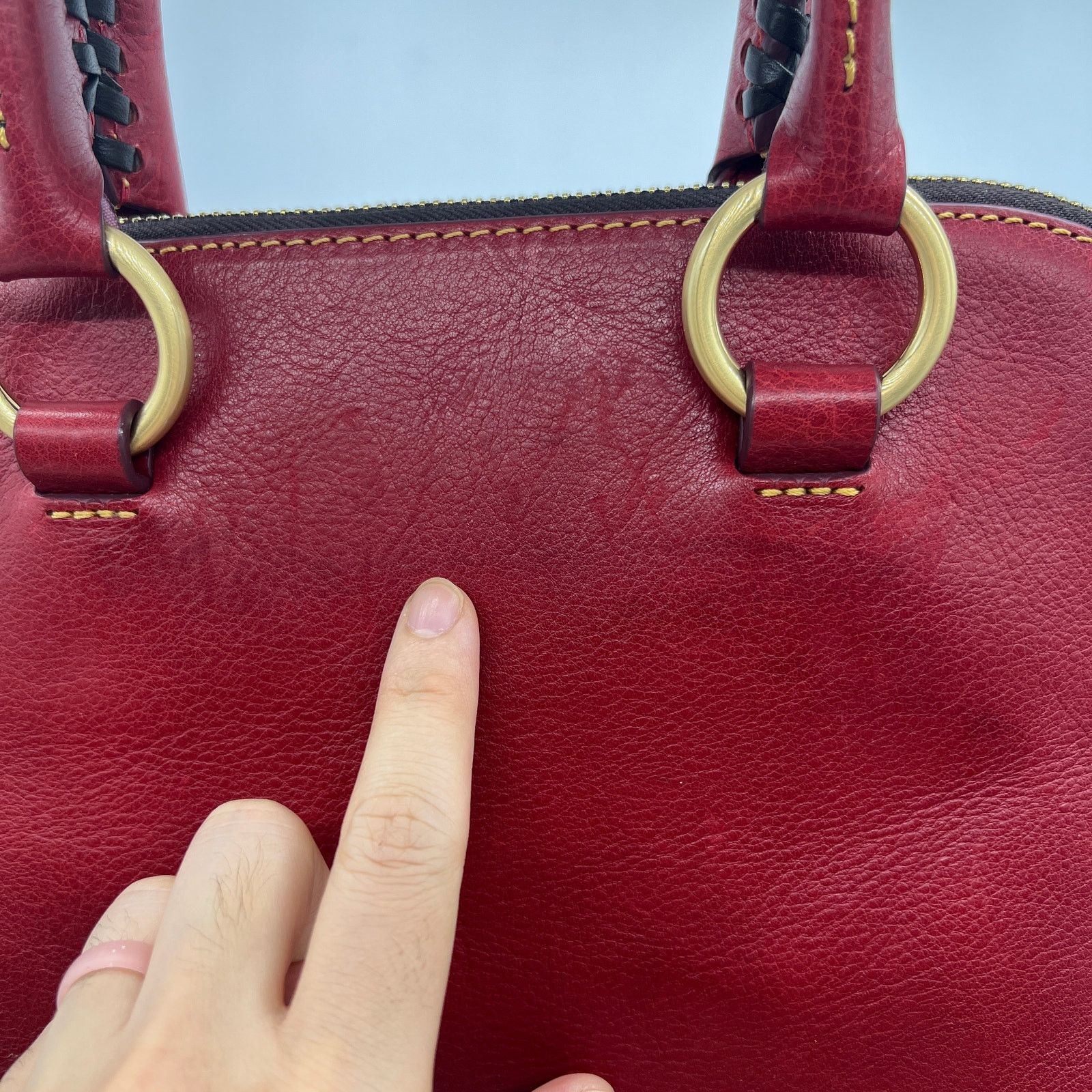 Dooney & Bourke Dooney & Bourke Florentine Leather Domed Purse Red Color Size ONE SIZE - 10 Thumbnail