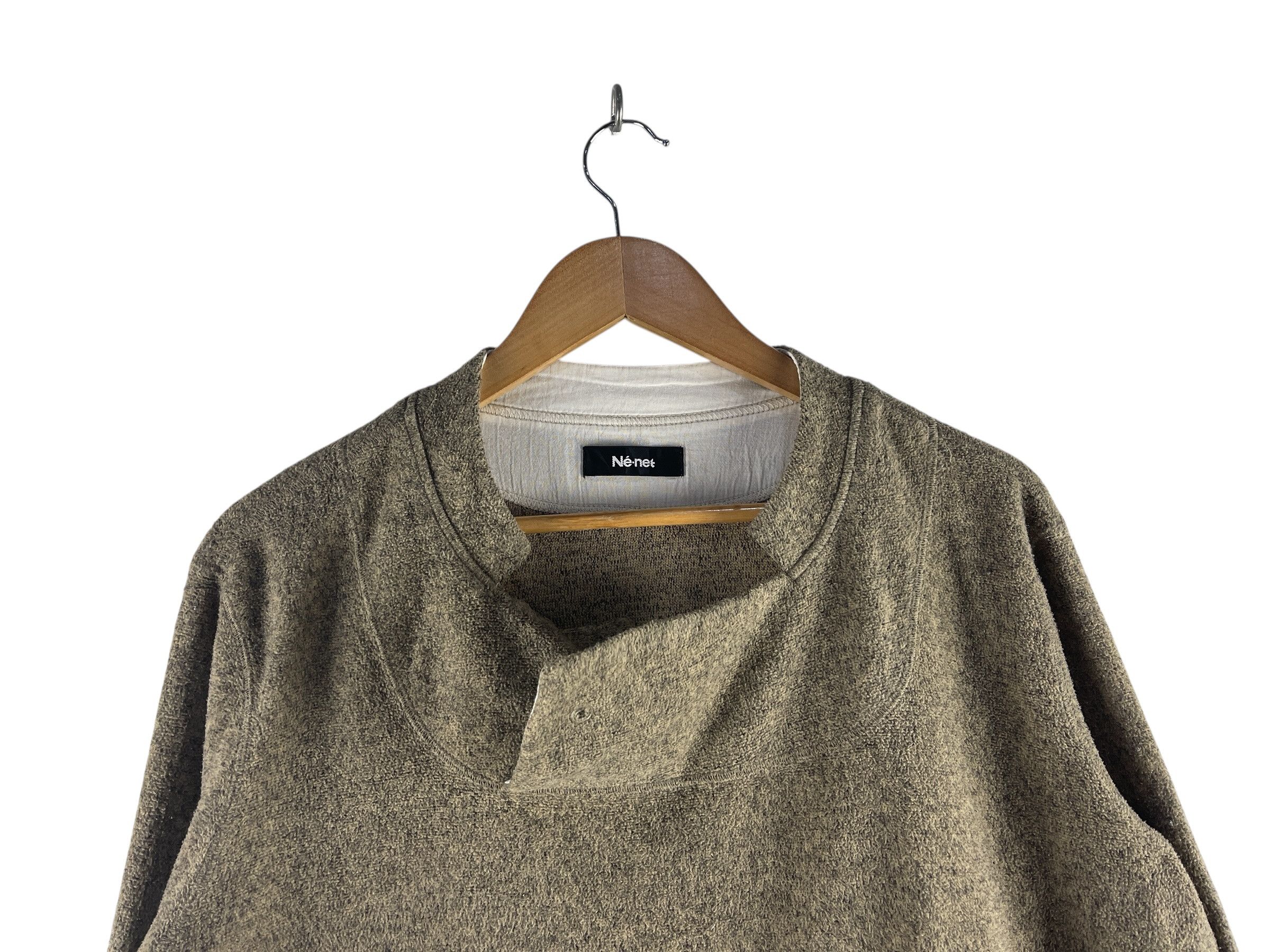 Ne-Net Né-net Asymmetrical Collar Knit Pullover Japanese Designer Size US L / EU 52-54 / 3 - 7 Thumbnail