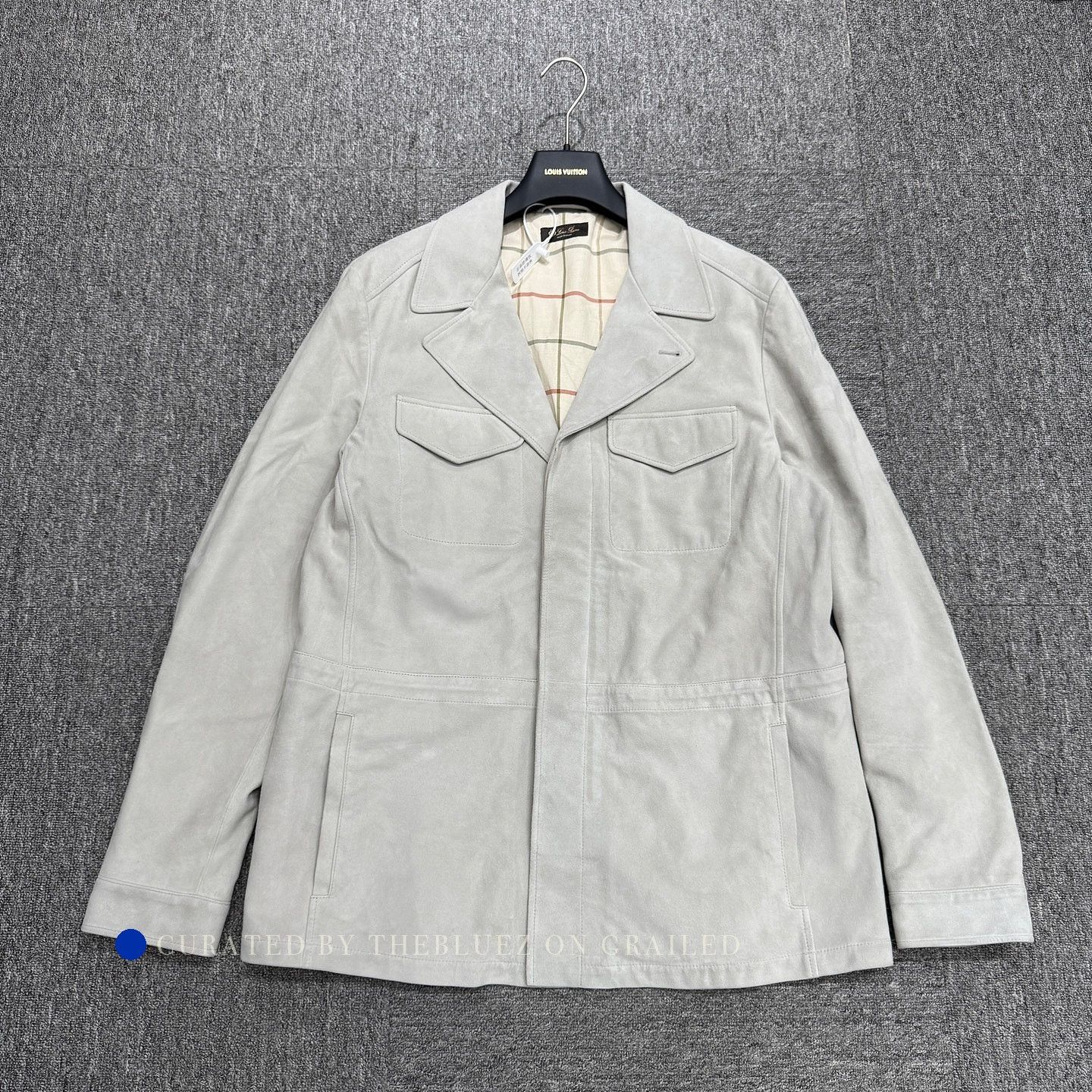 Loro Piana White Suede Structured Jacket - XL Size US XL / EU 56 / 4 - 1 Thumbnail