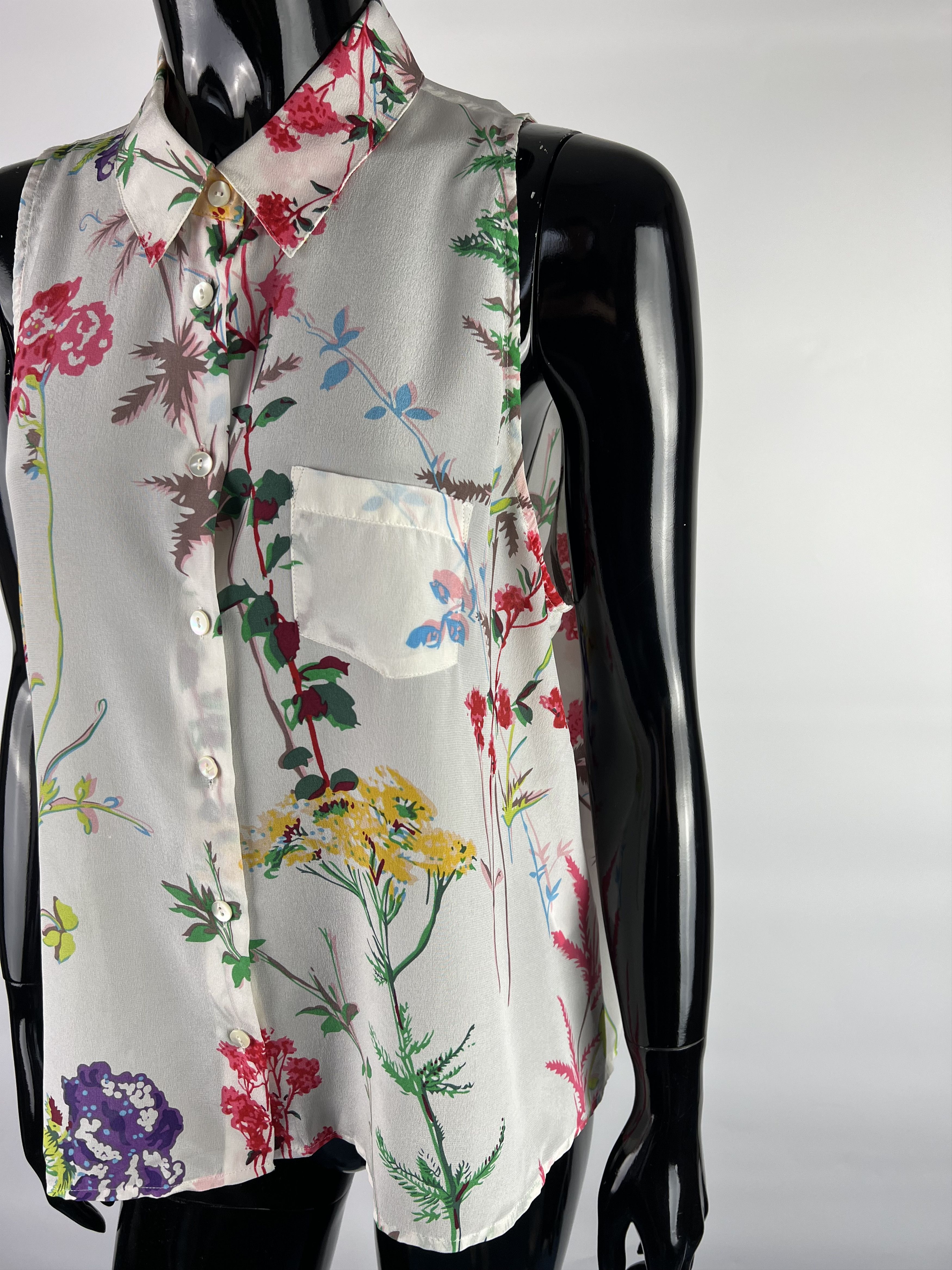 Equipment Equipment Sleeveless 100% Silk Button Up Shirt Blouse Top L Size L / US 10 / IT 46 - 5 Thumbnail