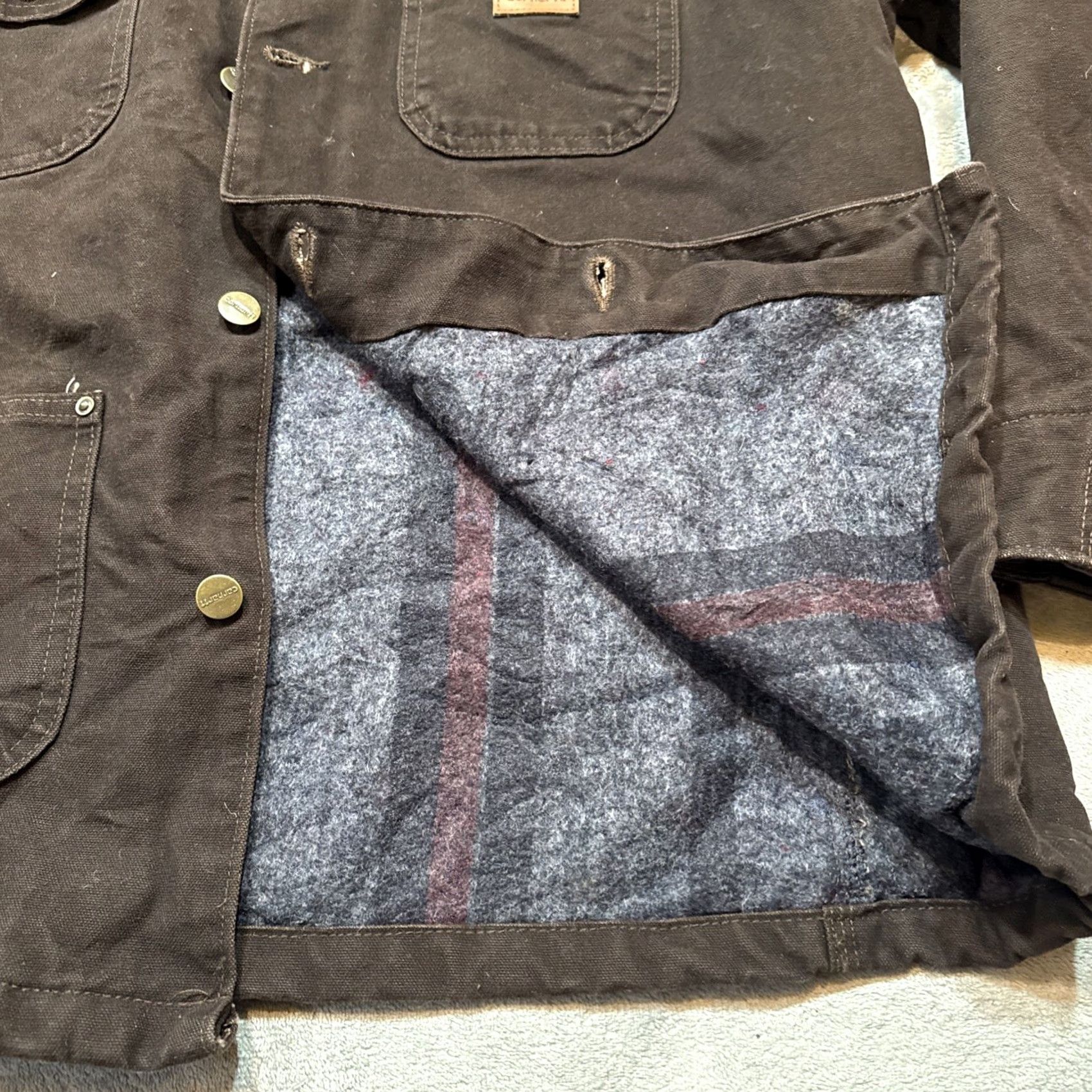 Carhartt VINTAGE Carhartt Jacket Mens L C02 DKB Chore Barn Coat Blanket Lined NWT Size US L / EU 52-54 / 3 - 4 Thumbnail