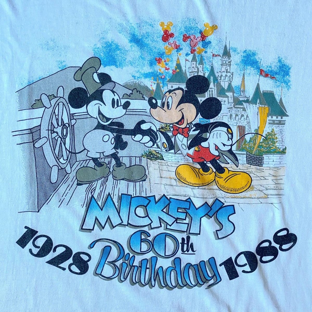 Disney × Mickey Mouse × Vintage Rare 80s Disney World Mickey's 60th Birthday 1928-1988 Size US XL / EU 56 / 4 - 2 Thumbnail