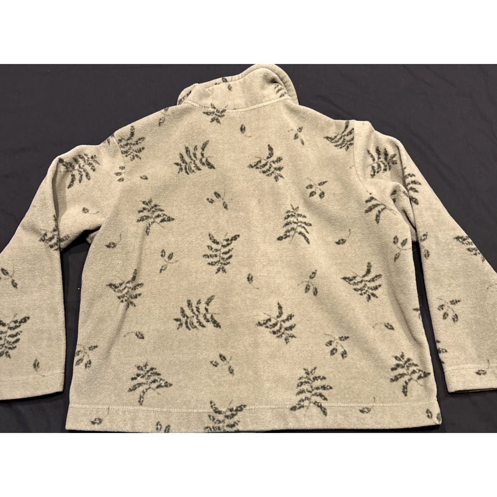 Route 66 Route 66 Womens Sweater With Leaves L Button Up Polyester Fleece B32 Green Size L Size L / US 10 / IT 46 - 4 Thumbnail