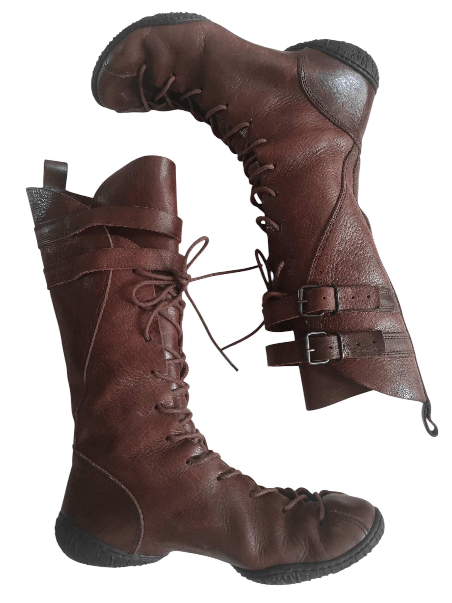 Trippen Trippen Belted Leather Women's Knee Flat Boots Made Germany Size US 7 / IT 37 - 2 Thumbnail