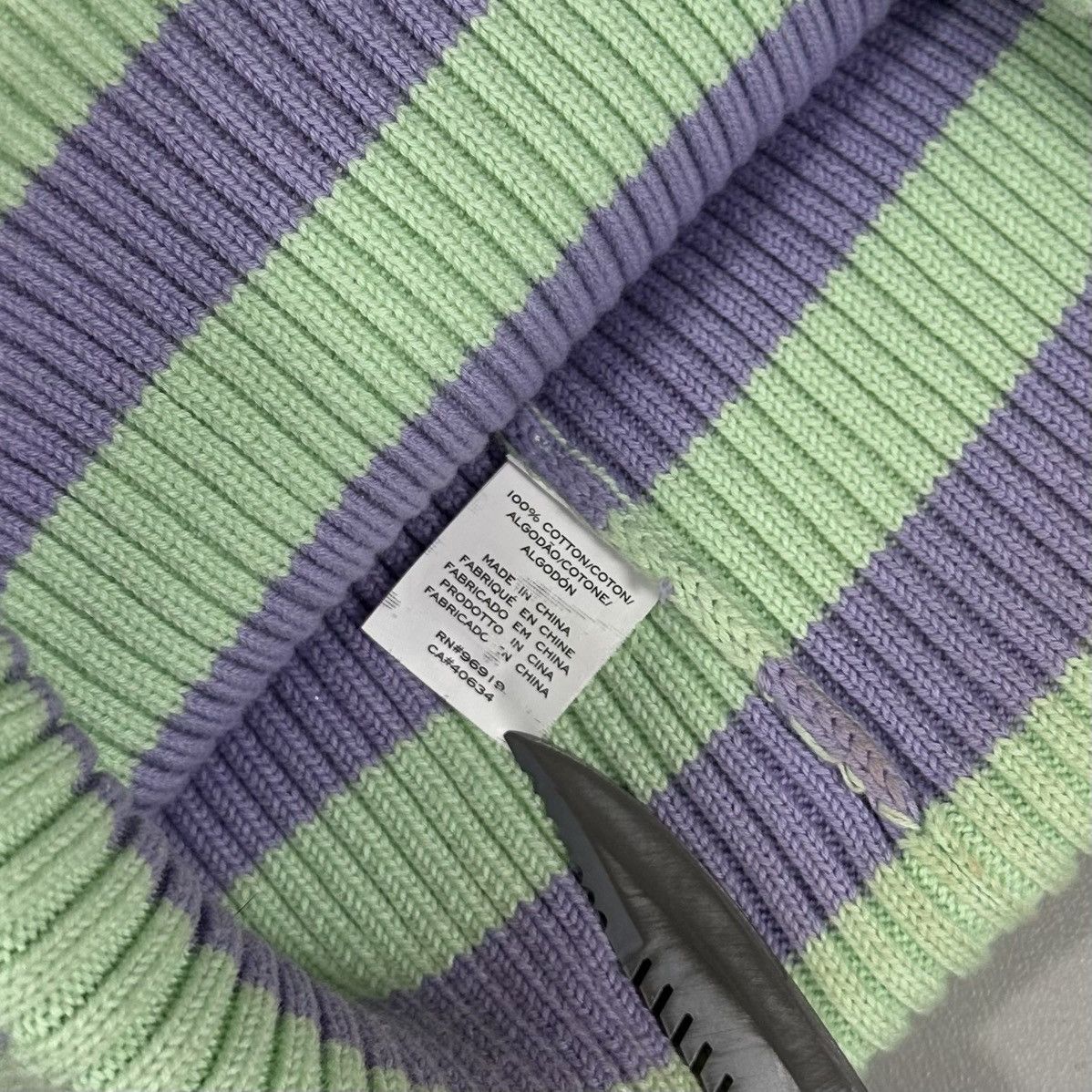 Marc Jacobs Marc Jacobs Redux Grunge Collection Green Purple Knit Beanie Size ONE SIZE - 4 Thumbnail