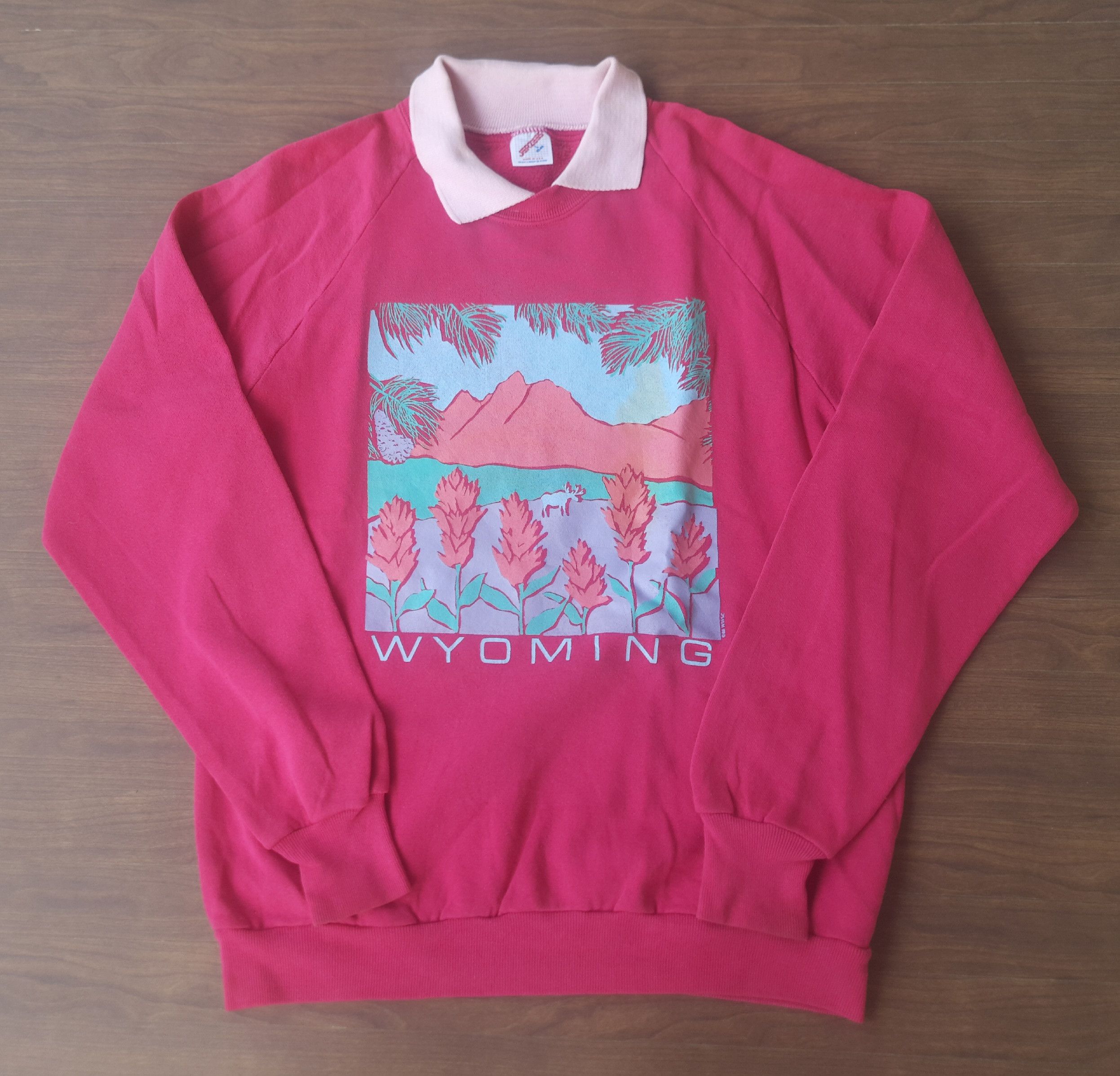Vintage 90s WYOMING Jerzees Sweatshirt Crewneck Size US L / EU 52-54 / 3 - 4 Thumbnail