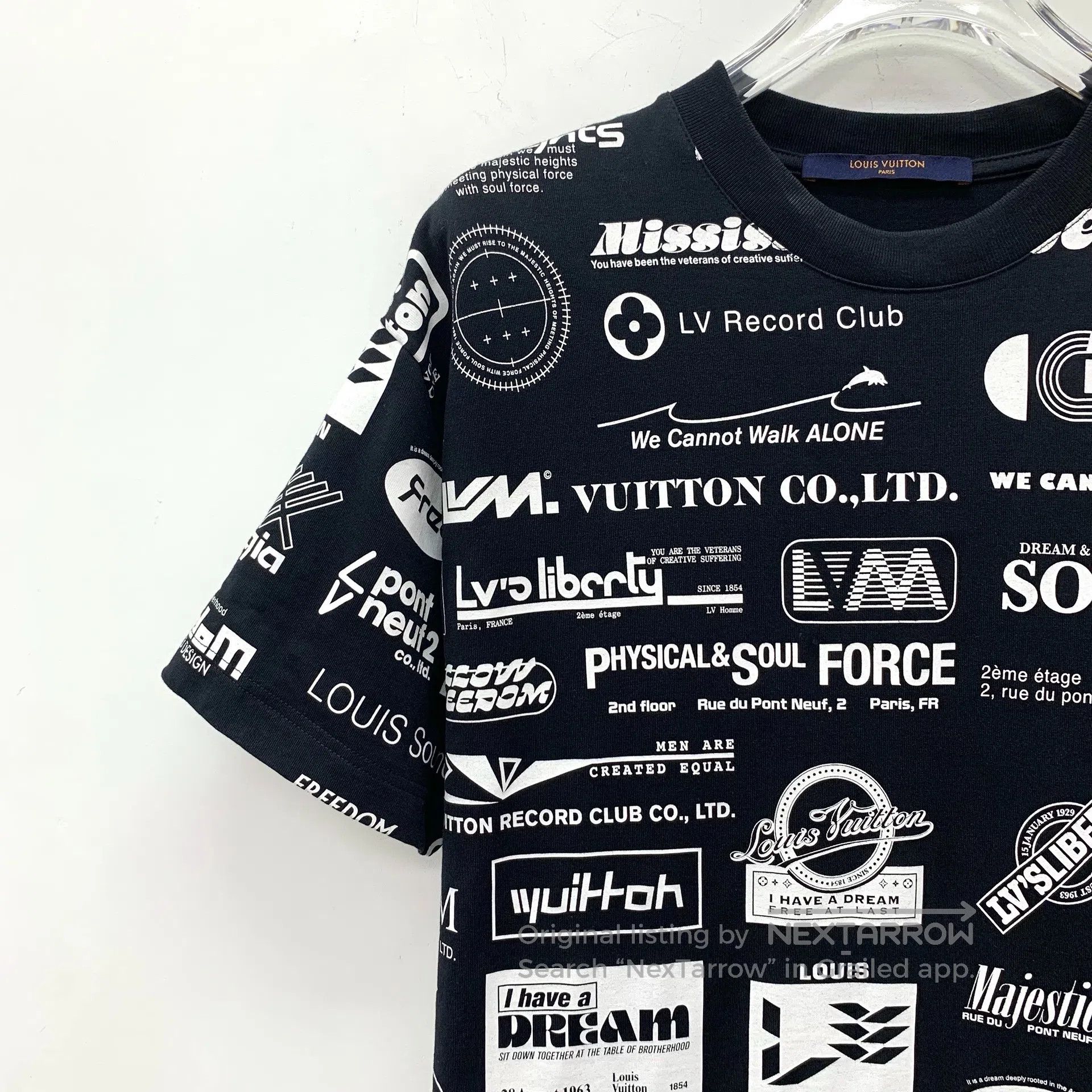 Louis Vuitton Louis Vuitton Black Letter Logo Printed Cotton Crew Neck S Size US XS / EU 42 / 0 - 3 Thumbnail
