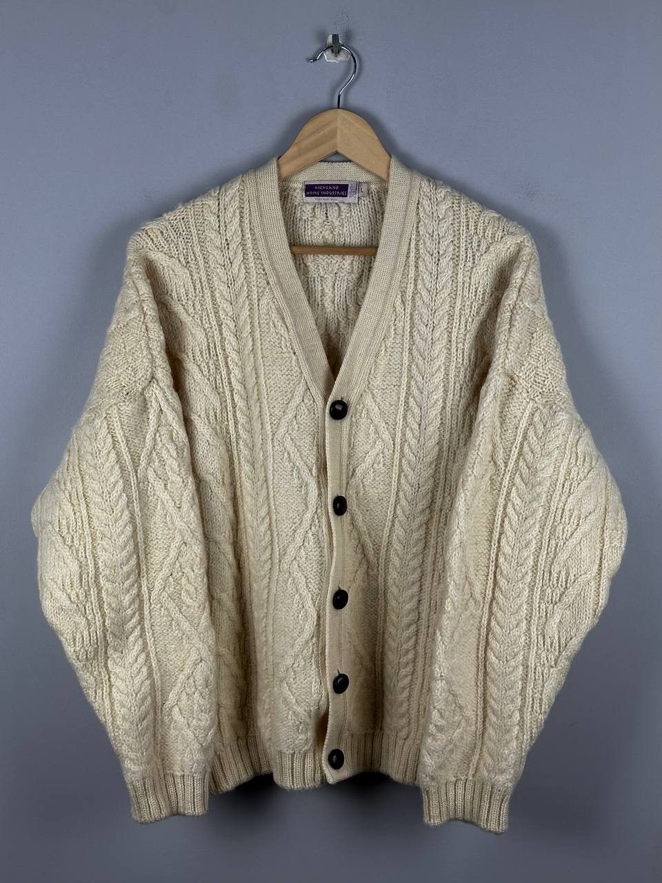 Highland Highland Home Industries 90s Made In Scotland Knit Cardigan Size US L / EU 52-54 / 3 - 1 Thumbnail