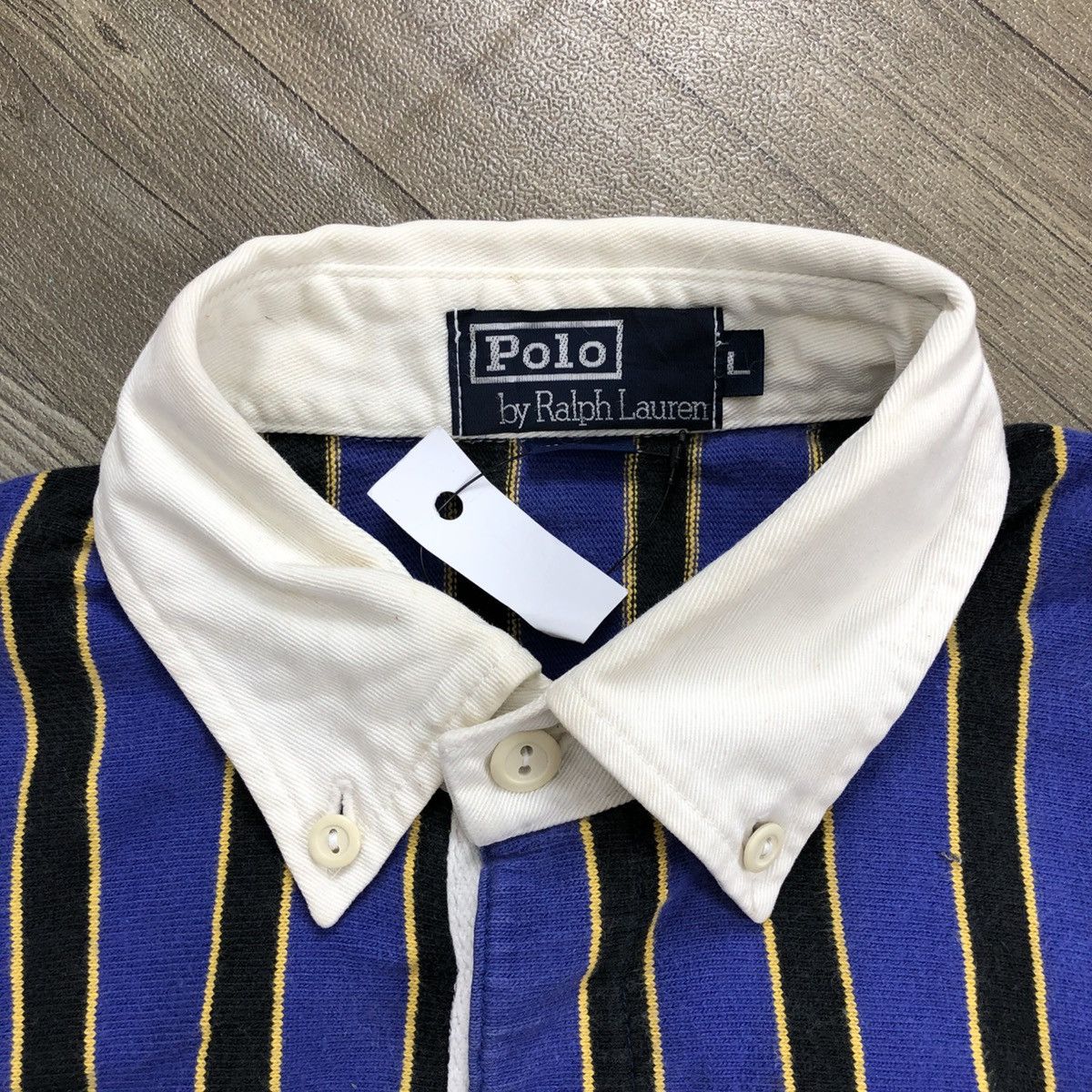 Polo Ralph Lauren × Vintage Vintage Polo Ralph Lauren Rugby Lion Stripe Long Sleeve Size US L / EU 52-54 / 3 - 5 Thumbnail