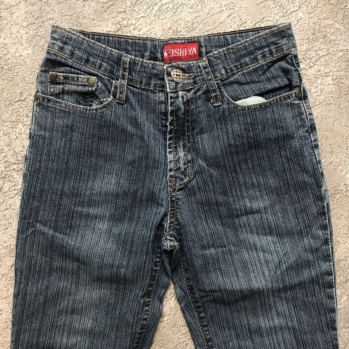 Vintage Vintage 90s Distressed Flared Jeans Low Rise Grunge Y2K 28 Size 28" / US 6 / IT 42 - 3 Thumbnail