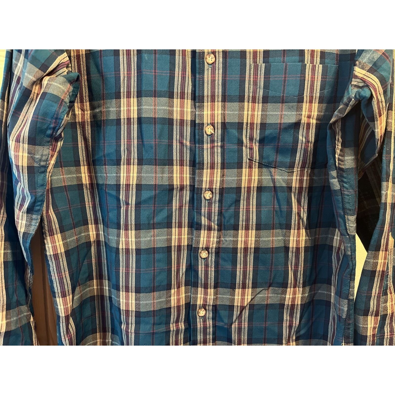 Pendleton Pendleton Vintage Men’s M Blue Plaid LS Button Up Wool Shirt Size US M / EU 48-50 / 2 - 8 Thumbnail