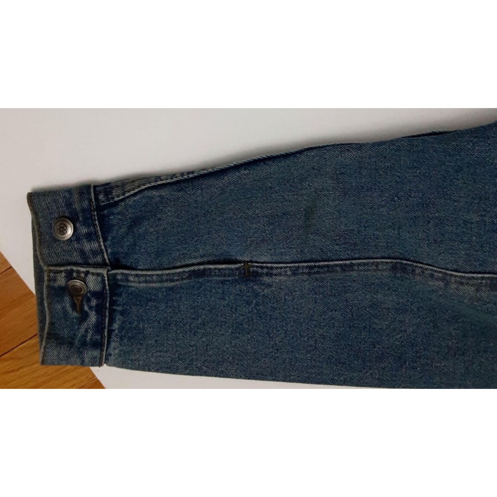 Dunbrooke VINTAGE Dunbrooke Rail 600 Days Injury Free Blue Jeans Jacket XL Blue Denim Bomber Jacket Mens Leather Suede Collar, All Seasons, Chicago Division Size US 36 / EU 52 - 7 Thumbnail