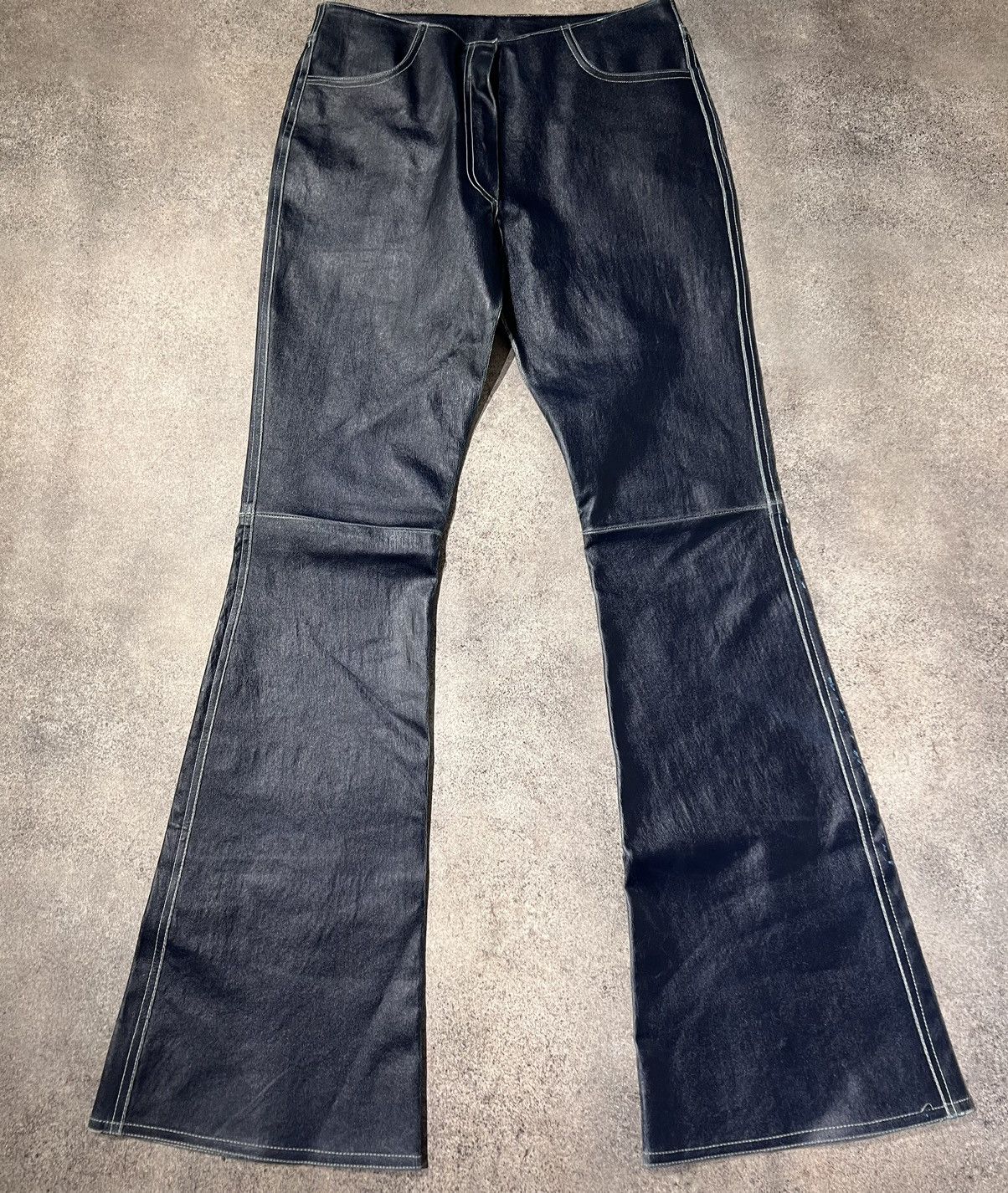 Vintage Vintage goatskin leather flare pants Size 30" / US 8 / IT 44 - 2 Thumbnail