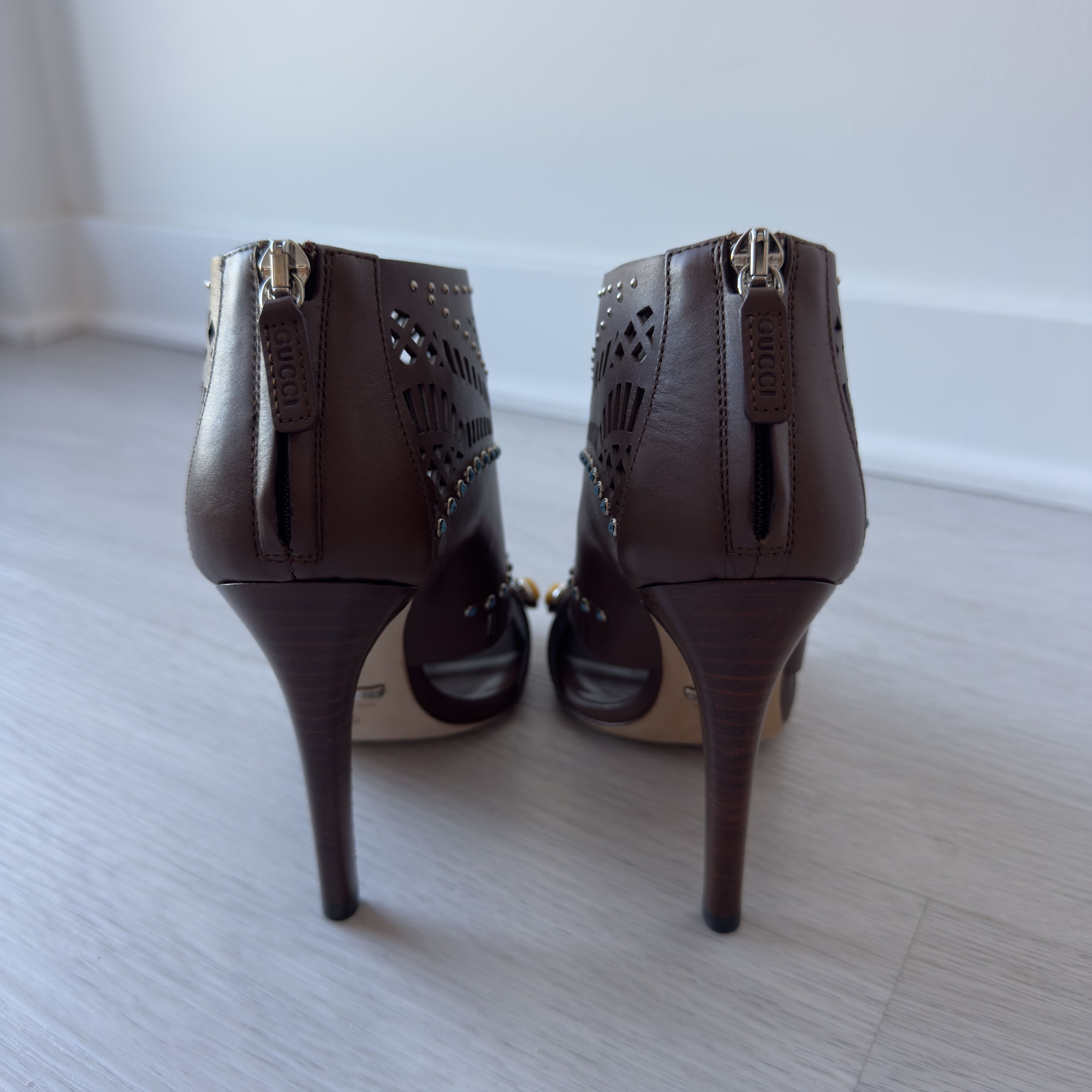 Gucci Gucci Lika Brown Ankle Boots Size US 5 / IT 35 - 5 Thumbnail