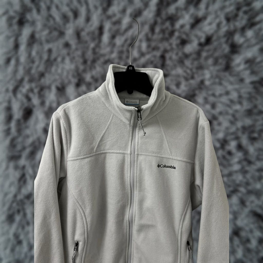 Vintage Columbia Fleece Jacket Womens Large Gray Full Zip Sweatshirt Pockets L/S Size L / US 10 / IT 46 - 1 Thumbnail