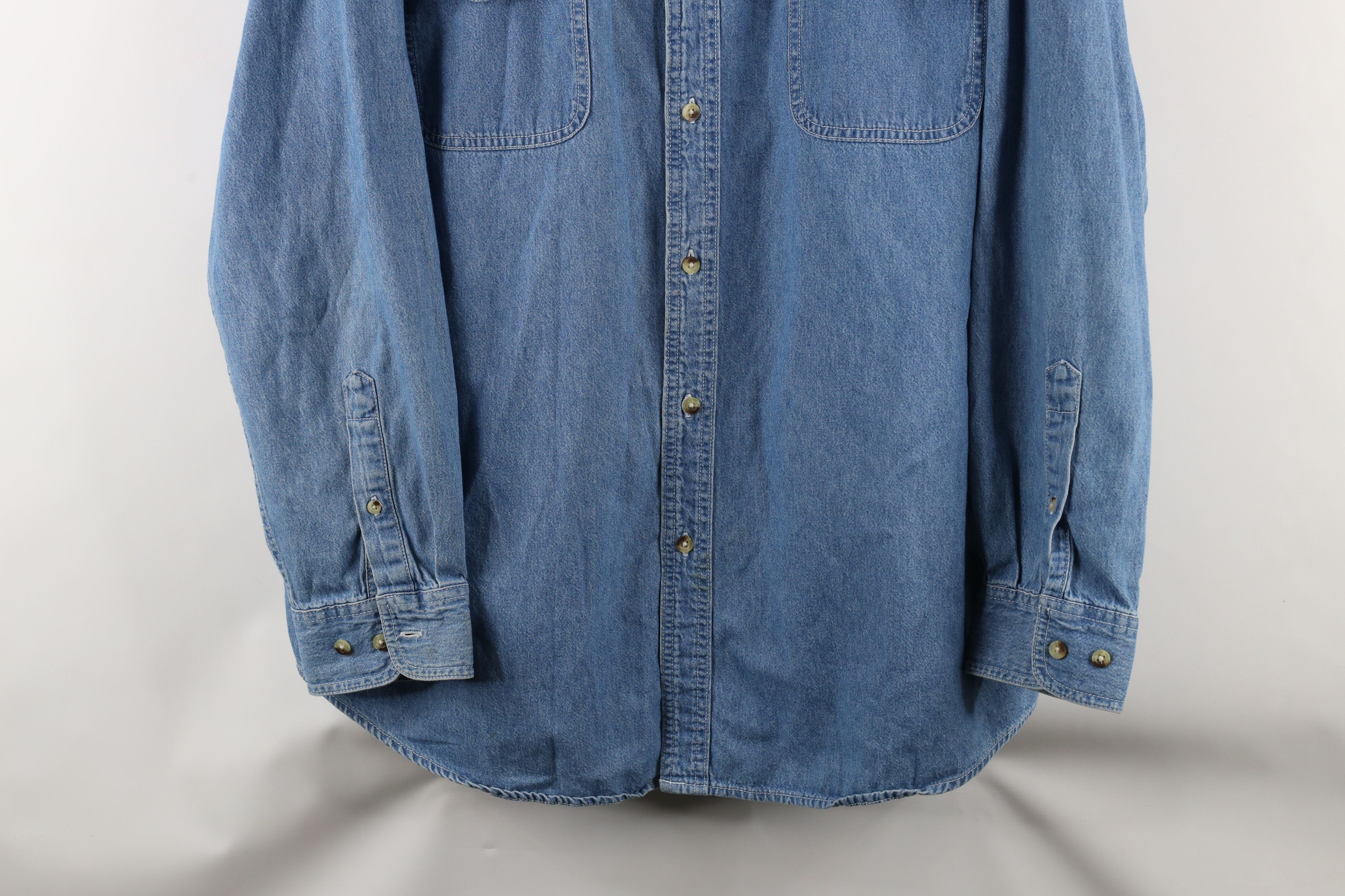 Vintage Vintage 90s Streetwear Baggy Fit Denim Jean Button Shirt Size US XL / EU 56 / 4 - 3 Thumbnail