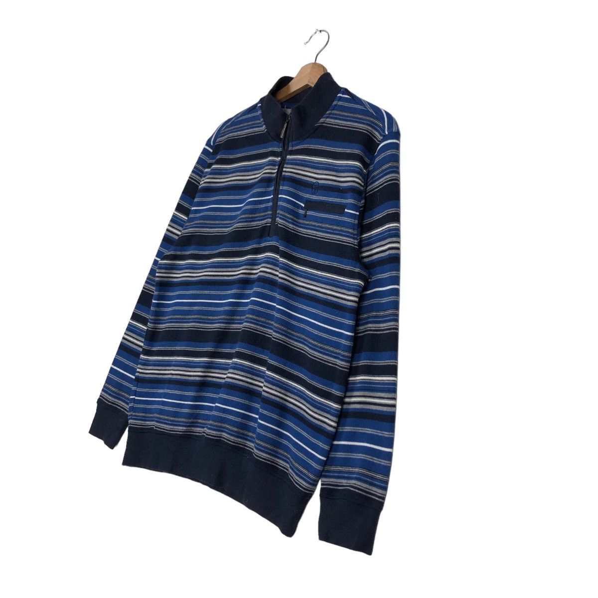 Japanese Brand 🔥Vintage Sergio Tacchini Anorak Long Sleeve Striped Collar Size US L / EU 52-54 / 3 - 2 Thumbnail