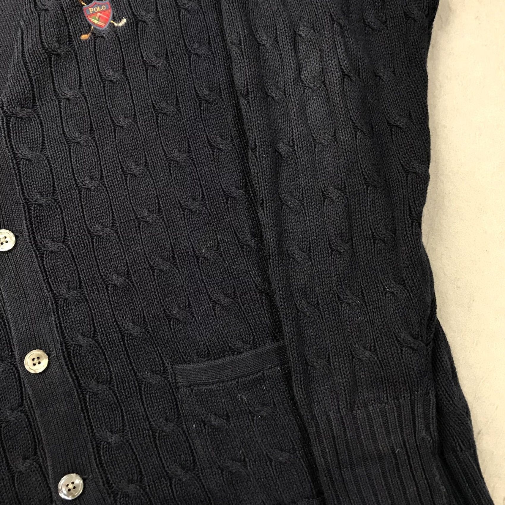 Polo Ralph Lauren VINTAGE Polo Ralph Lauren Sweater Cardigan Mens XL Golf 90s Cable Knit V-Neck Blue Size US XL / EU 56 / 4 - 4 Thumbnail