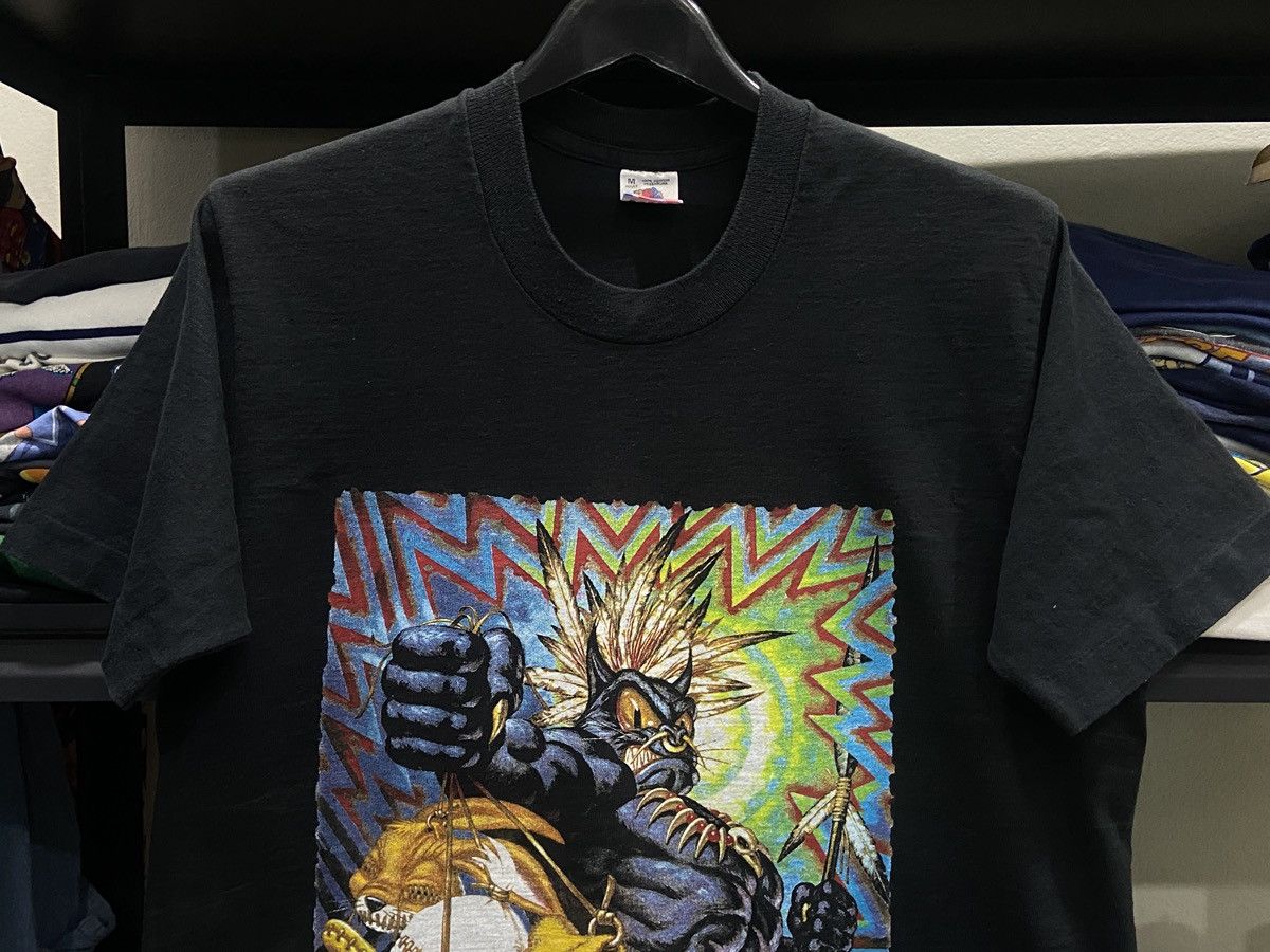 Fruit Of The Loom Vintage 90s T.R.SCHORR Living in Skin Art ACDC Tour TShirt Size US M / EU 48-50 / 2 - 2 Thumbnail