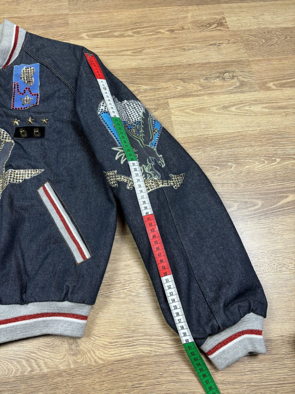 Dolce & Gabbana FW2003 Dolce & Gabbana Rhinestone Patchwork Bomber Jacket Size US S / EU 44-46 / 1 - 6 Thumbnail
