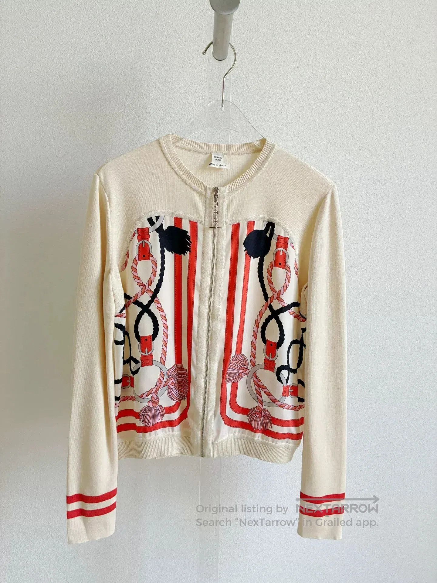 Hermes Hermes Beige Silk Cardigan with Rope Print. Size US S / EU 44-46 / 1 - 2 Thumbnail