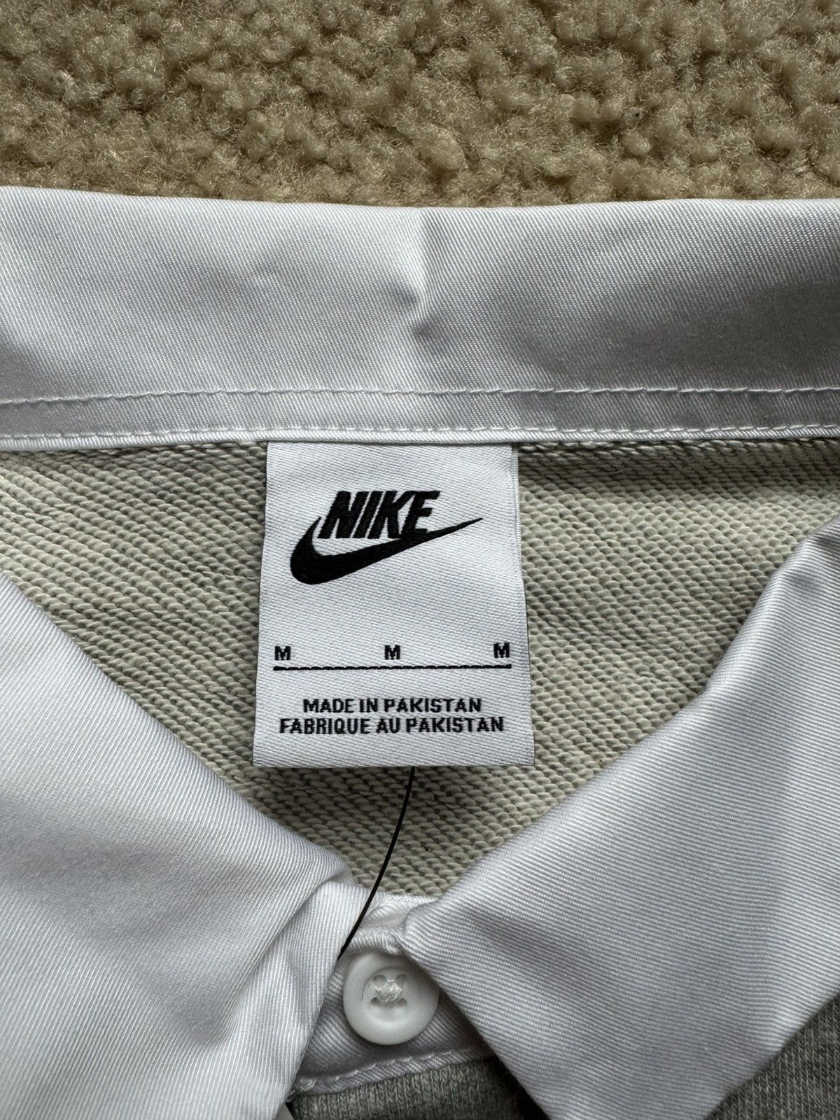 Nike Nike Club Fleece Long-Sleeve Polo Grey Size Medium NWT Size US M / EU 48-50 / 2 - 3 Thumbnail