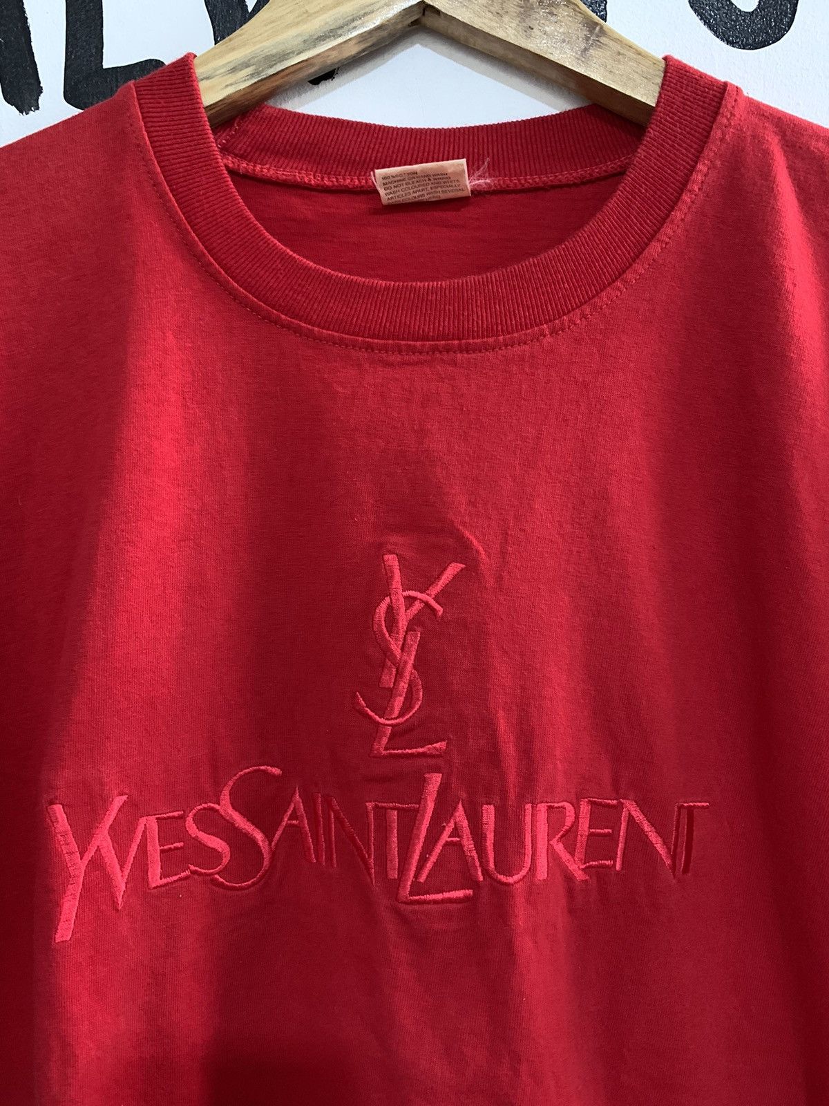 Vintage Vintage yves saint laurent big script embroidery boxy fit Size US L / EU 52-54 / 3 - 4 Thumbnail