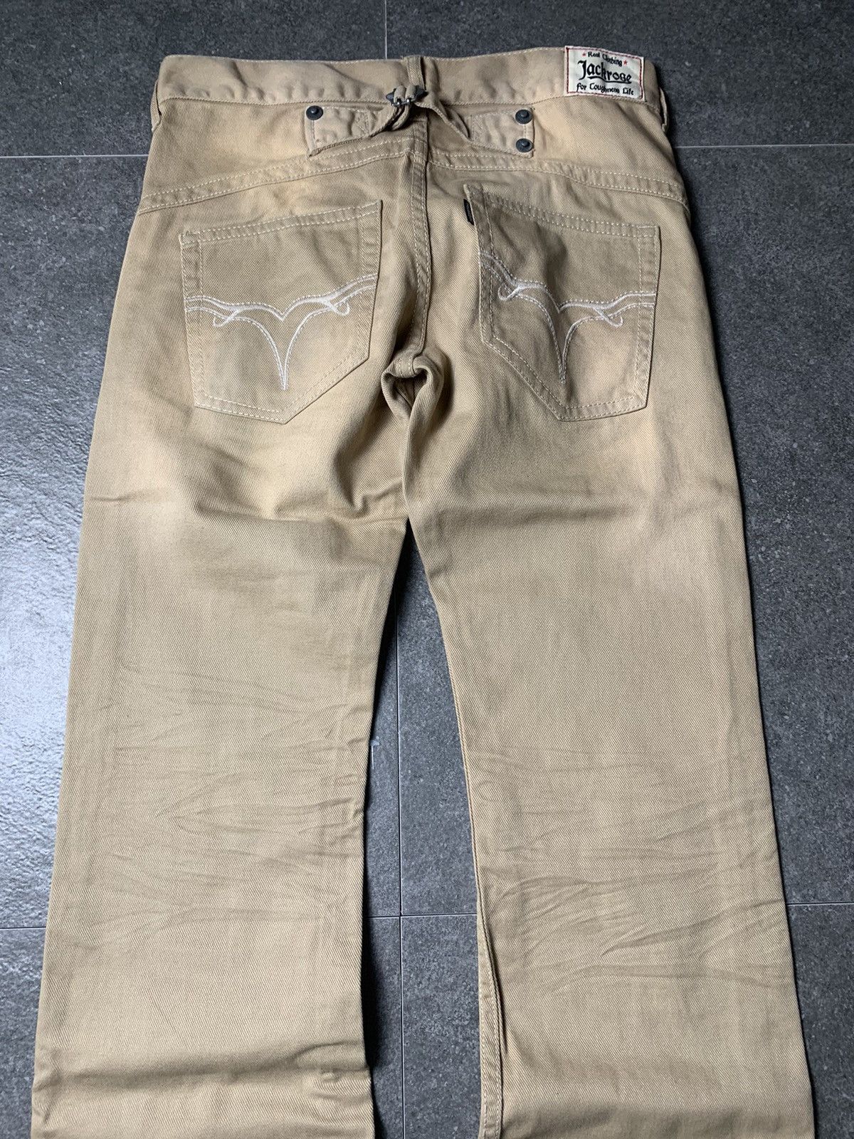 JACKROSE 2000s Jackrose Washed Buckle Back Bootcut Pants Size US 30 / EU 46 - 9 Thumbnail