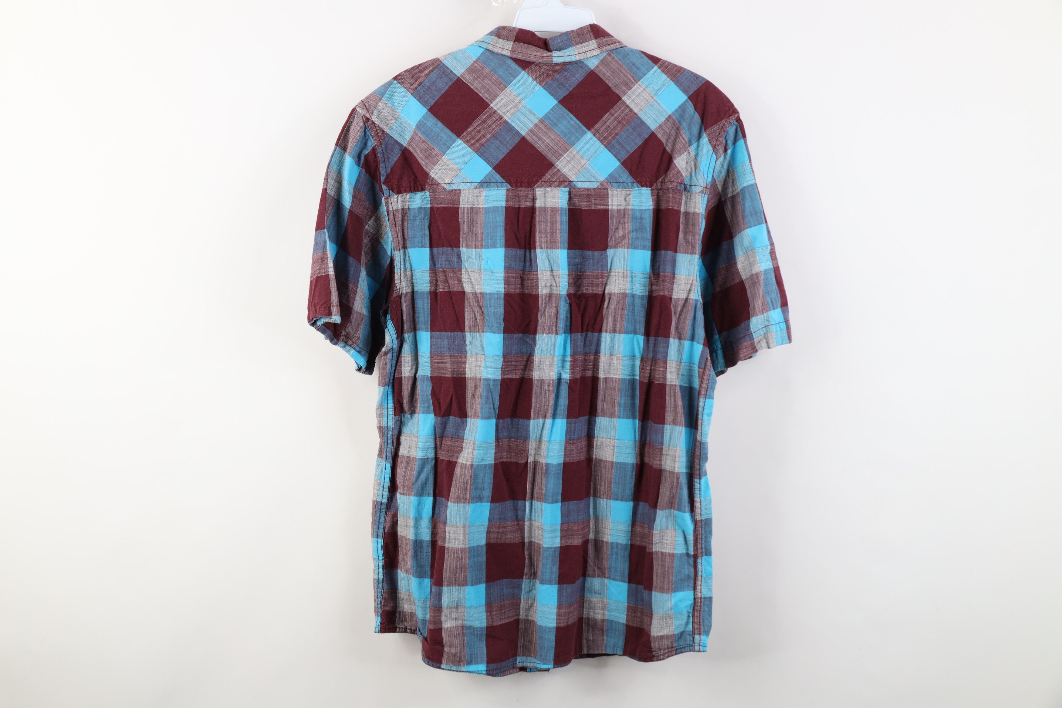 KAVU Kavu Seersucker Short Sleeve Collared Button Shirt Plaid Size US M / EU 48-50 / 2 - 14 Thumbnail