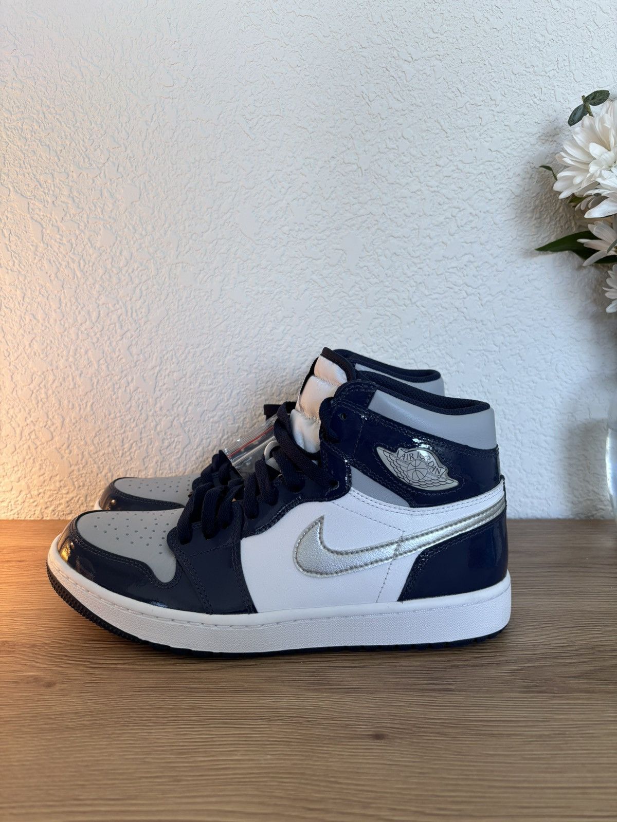 Jordan Brand Nike Air Jordan 1 High Top Golf Shoes Navy White Leather Size US 9 / EU 42 - 1 Thumbnail