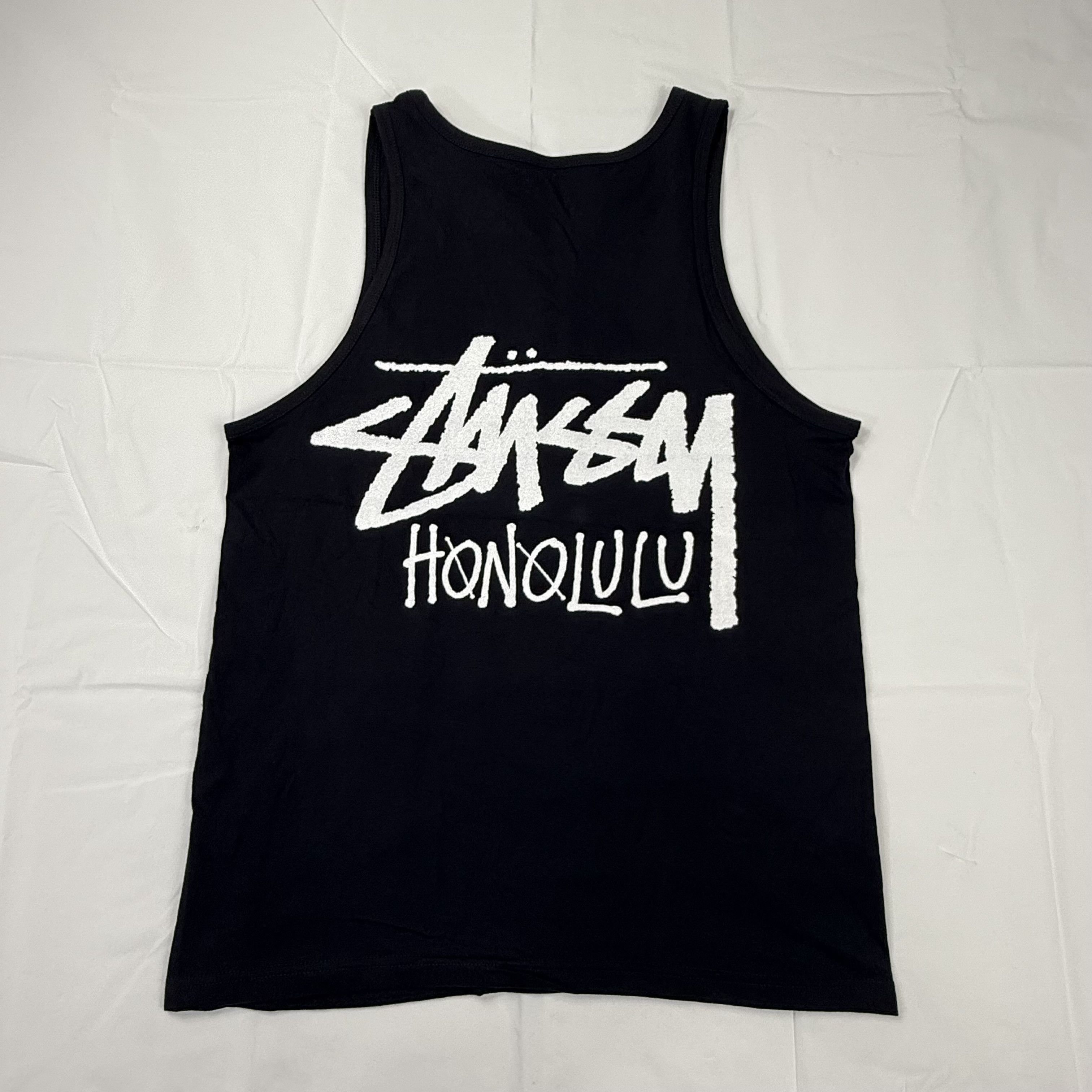 Stussy Honolulu Chapter Graphic Tank Top Mens Medium Black