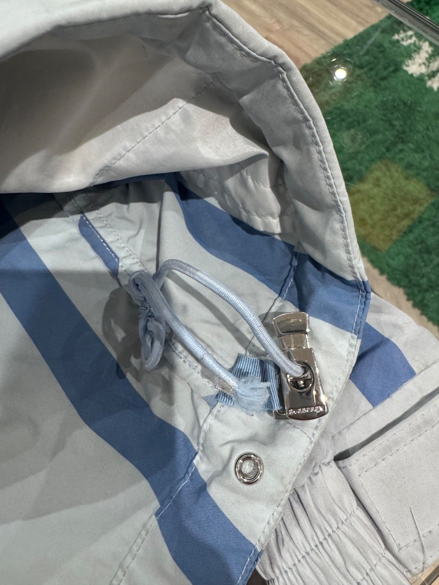 Burberry Burberry Check Packaway Half-Zip Hooded Jacket Blue Size US S / EU 44-46 / 1 - 9 Thumbnail