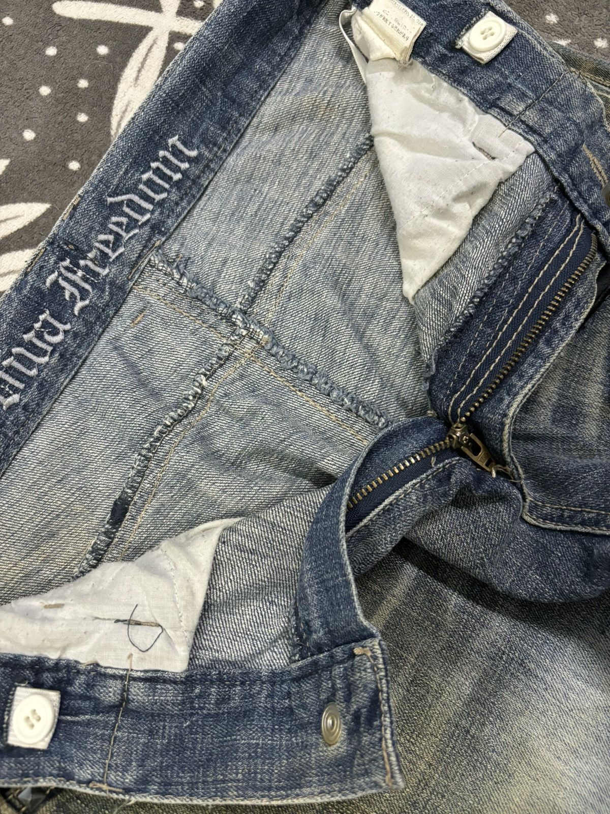 Seditionaries Vintage Japanese Brand Rusty Mud Wash Skull Punk Style Jeans Size US 30 / EU 46 - 21 Thumbnail