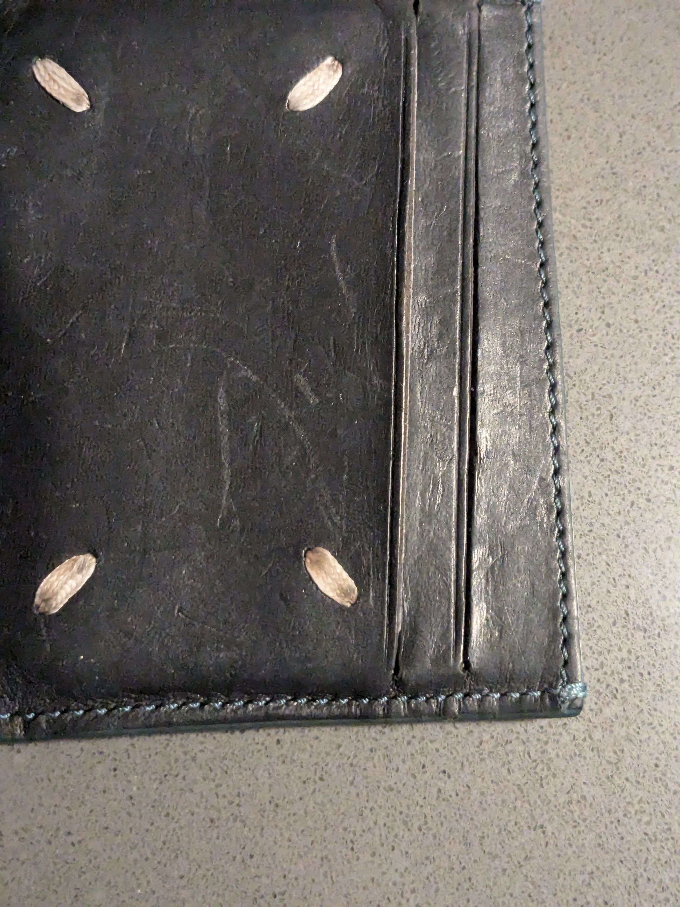 Maison Margiela Maison Margiela Cardholder Wallet Black Green Leather Slim Size ONE SIZE - 3 Thumbnail