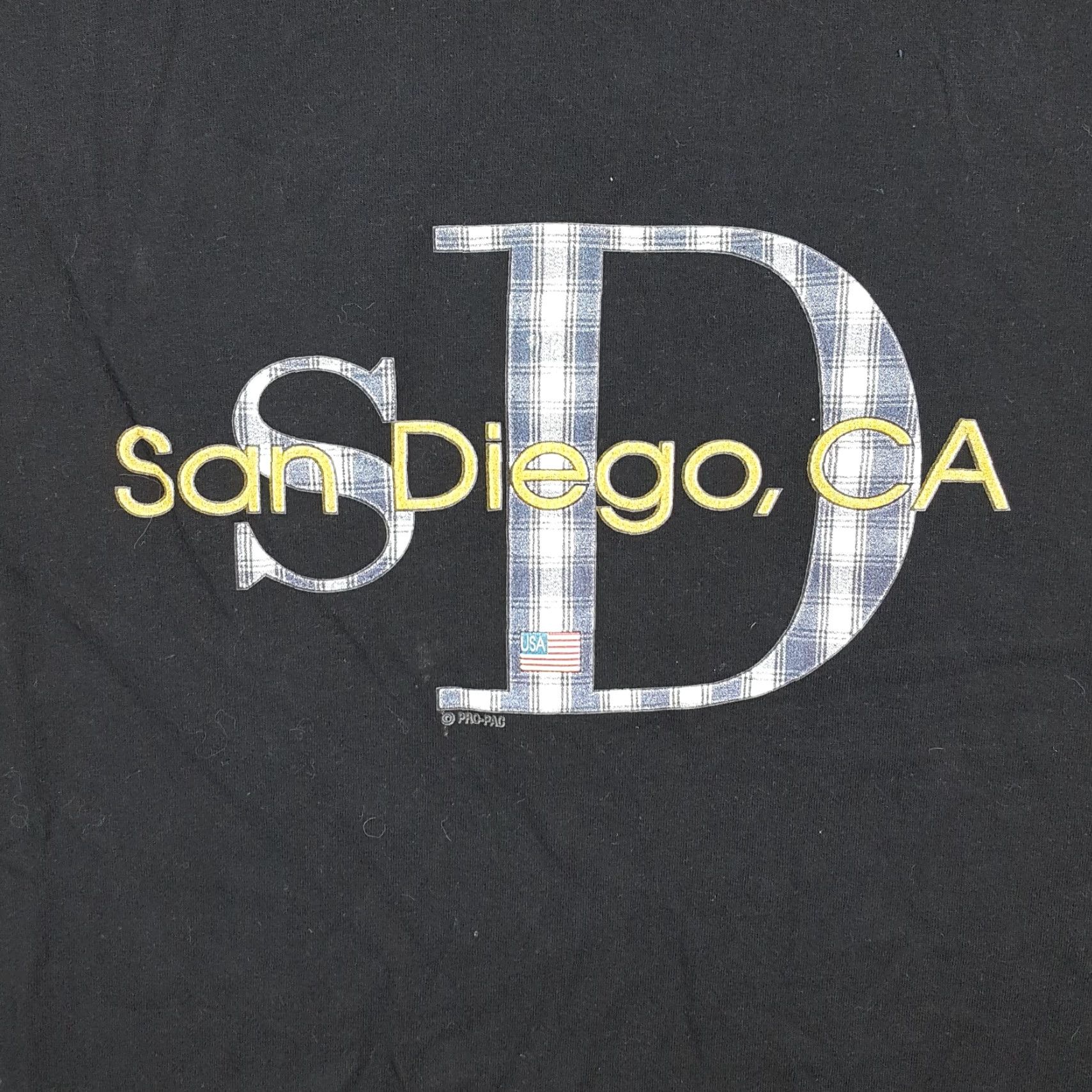 Vintage VINTAGE Sand Diego CA California Plaid Logo T-Shirt Mens XL Black Short Sleeve Crew Neck Cotton Embroidered 90s 00s Grunge USA Vintage Size US XL / EU 56 / 4 - 2 Thumbnail