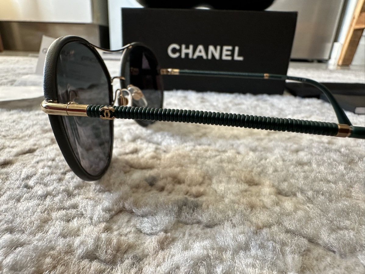 Chanel CHANEL Round Pilot Sunglasses 4228-Q Dark Green Size ONE SIZE - 10 Thumbnail
