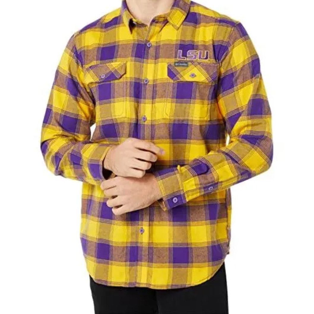 Columbia LSU Tigers Columbia Purple Gold XM7232-515 Flannel Shirt XL Size US XL / EU 56 / 4 - 2 Thumbnail