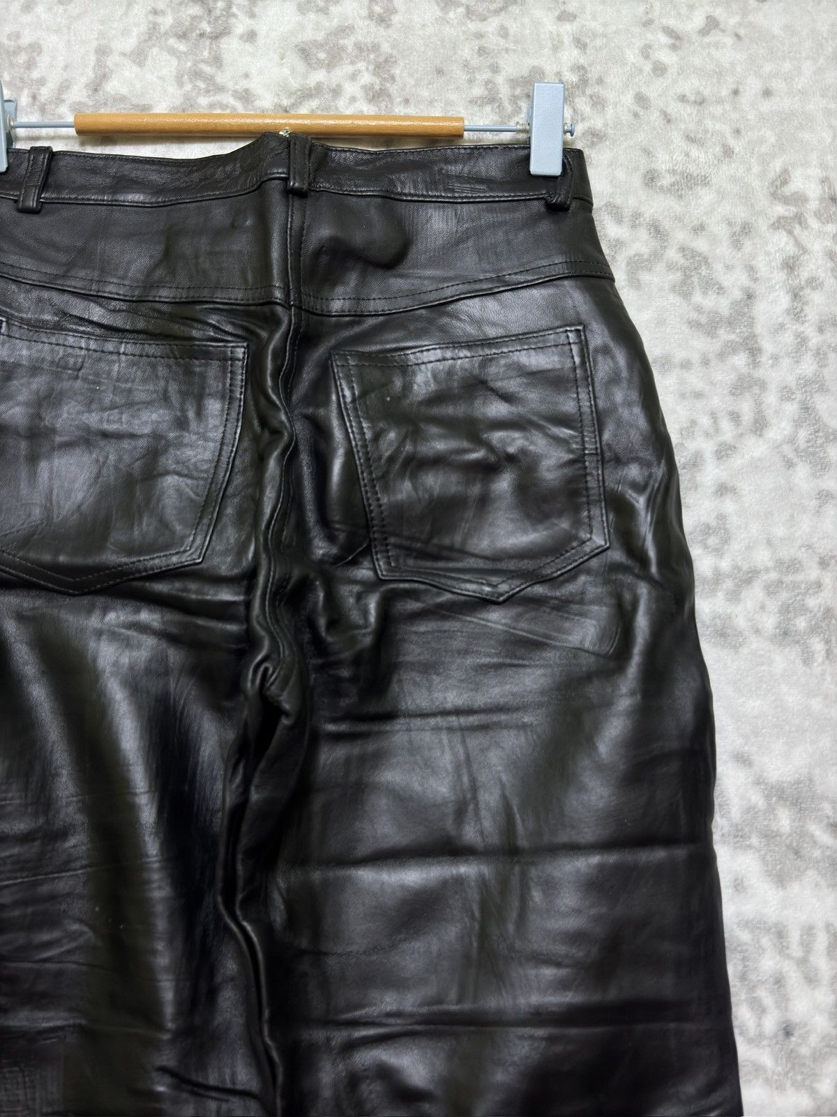 Japanese Brand Rigel Created by Miwa Sheepskin Leather Pants Y2K Archive Size US 26 / EU 42 - 9 Thumbnail