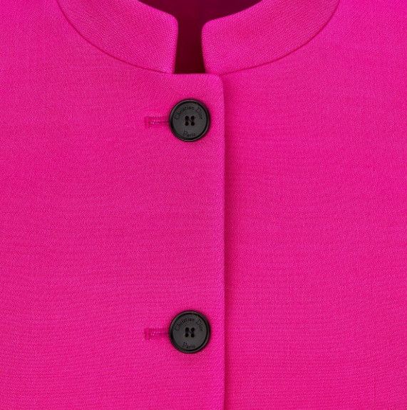Dior o1w1db10824 Wool & Silk Short-Sleeved Jacket in Pink Size S / US 4 / IT 40 - 3 Thumbnail