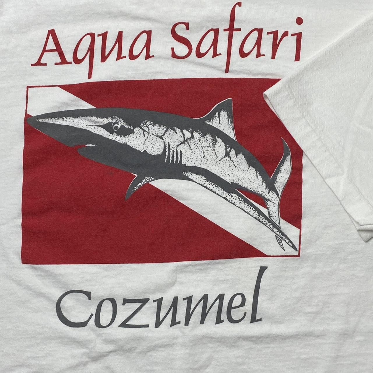 Hanes Vintage Aqua Safari White Scuba Diving Shark Tee Size XL Size US XL / EU 56 / 4 - 3 Thumbnail