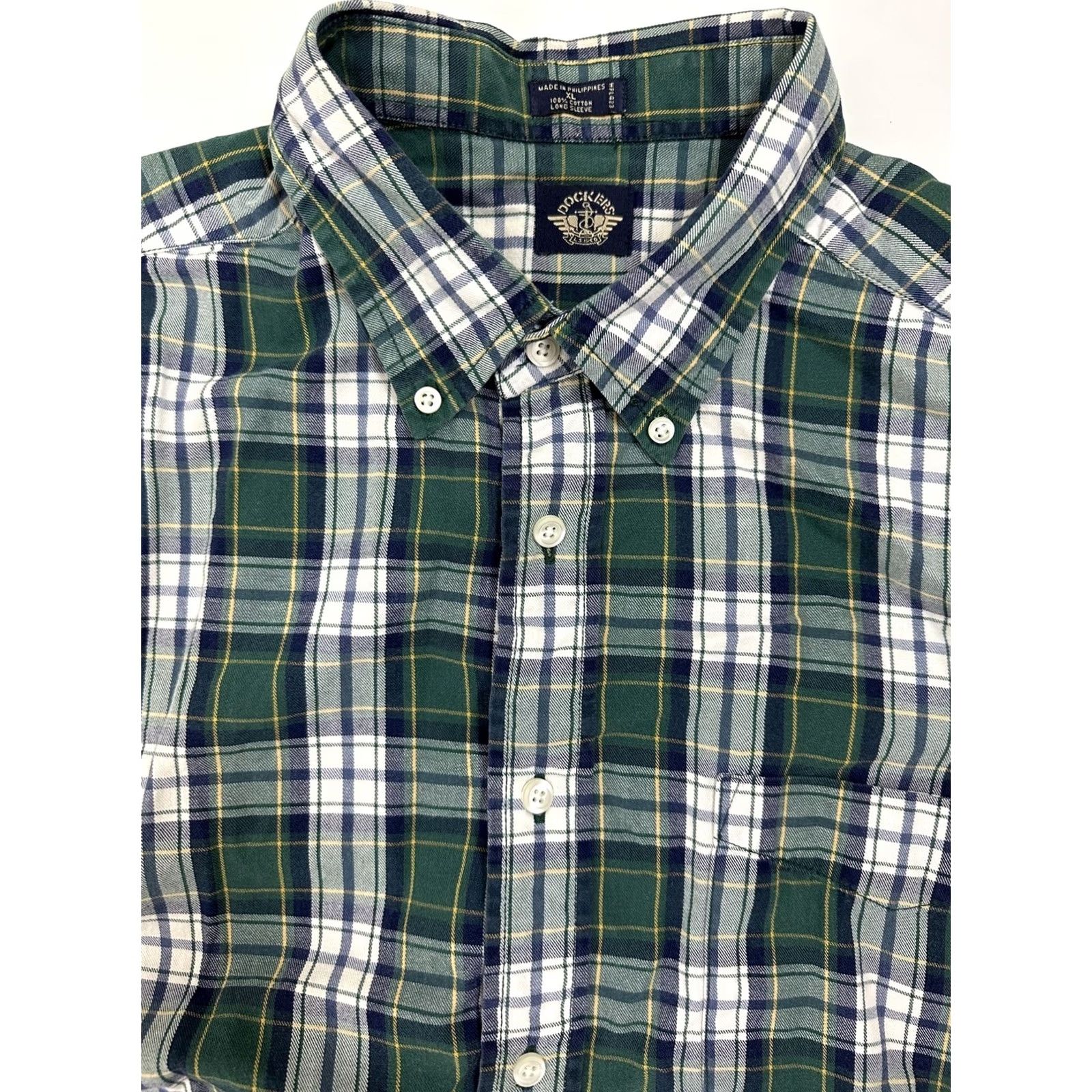 Dockers VINTAGE Dockers Shirt Men XL Green Plaid Button-Up Cotton Twill Casual 90s Size US XL / EU 56 / 4 - 2 Thumbnail