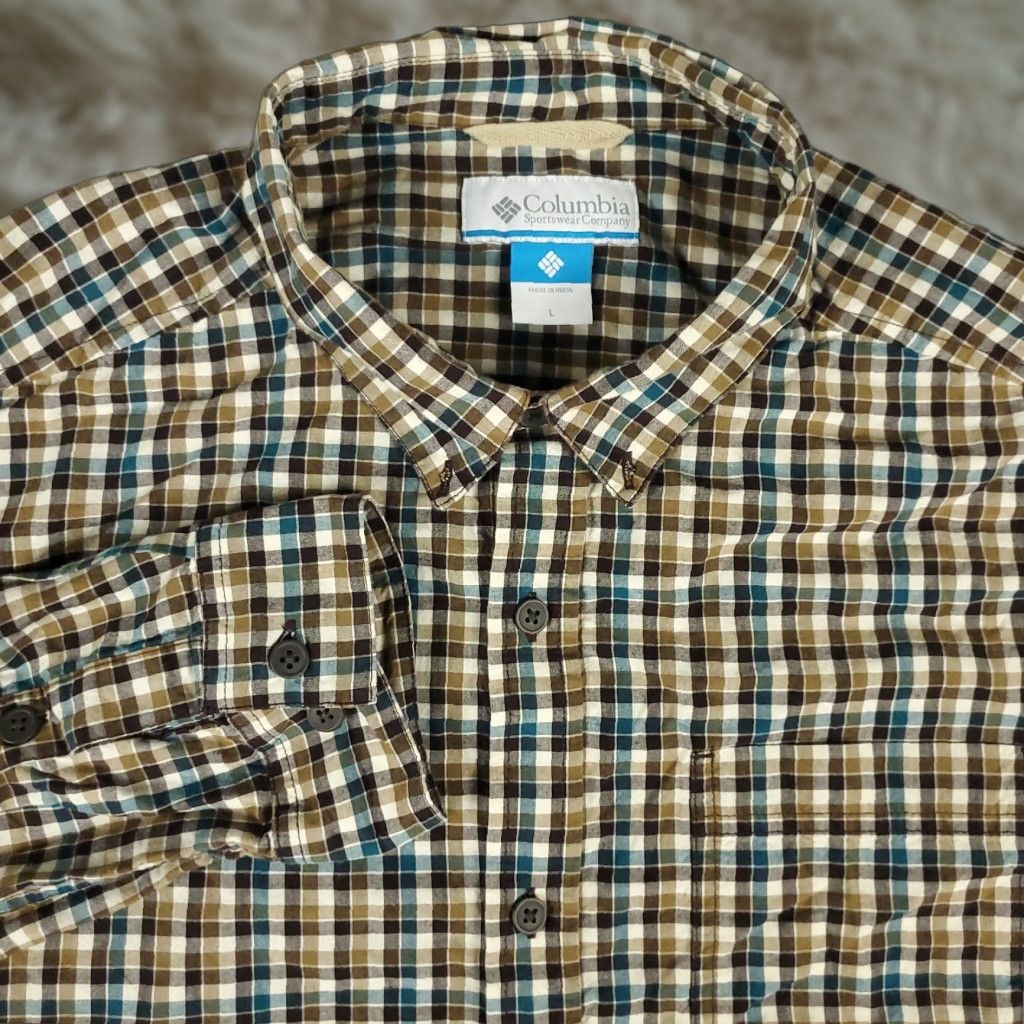 Vintage Columbia Shirt Mens Large Brown Plaid Casual Button-Up Long Sleeve Size US L / EU 52-54 / 3 - 1 Thumbnail