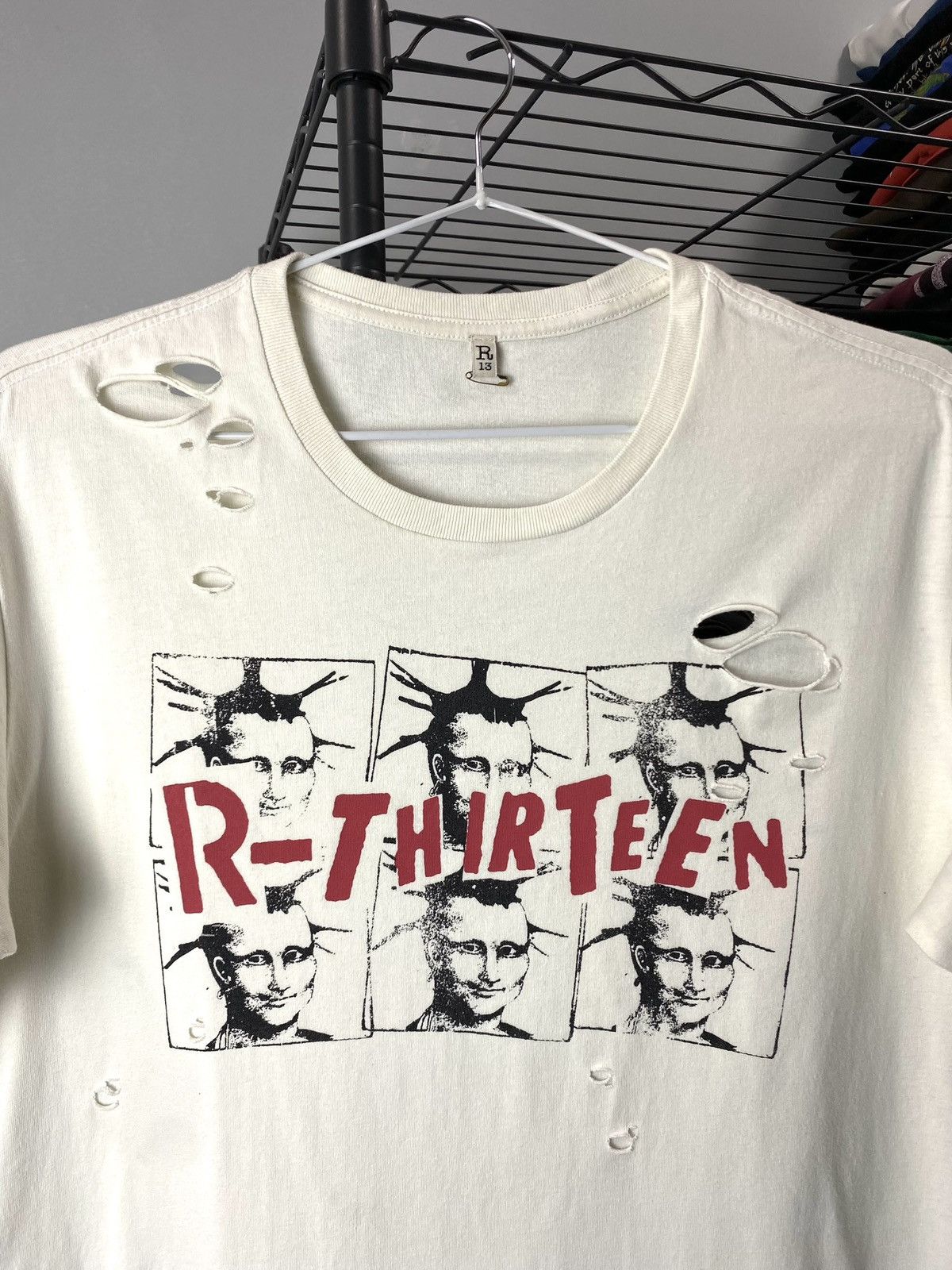 Japanese Brand × R13 Rare! R13 Mona Lisa Boy Distressed T Shirt Punk Rock Y2K Size US S / EU 44-46 / 1 - 2 Thumbnail