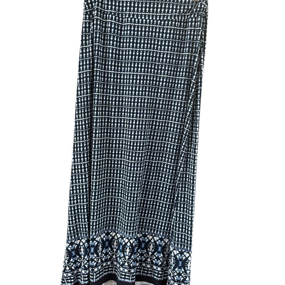Other Liz Claiborne White and Blue Maxi Pencil Skirt Size 28" / US 6 / IT 42 - 1 Thumbnail